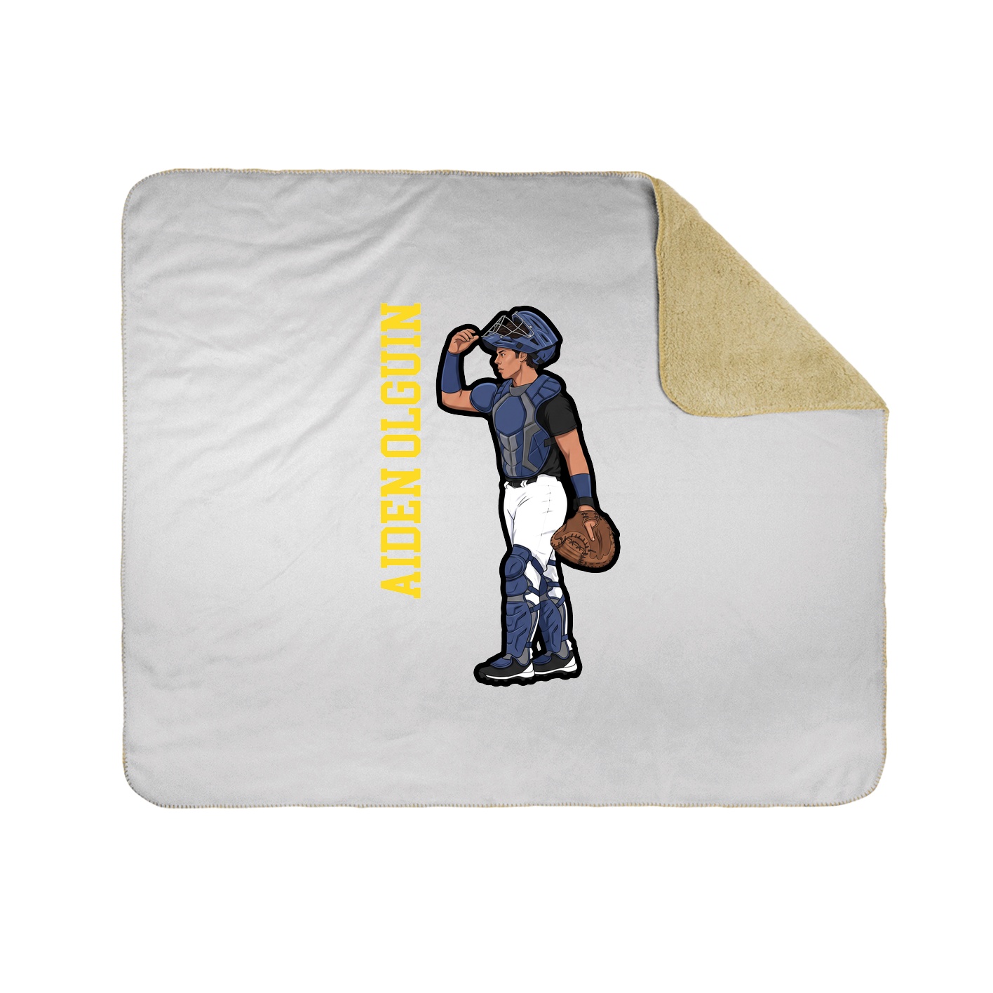 Throw Blanket — Name Vertical in White