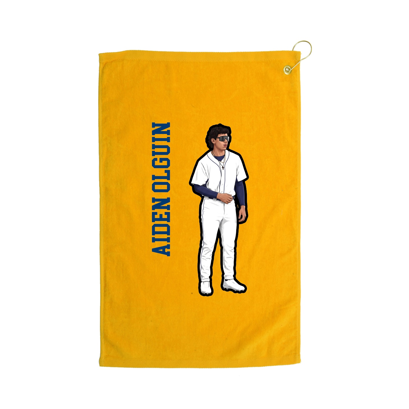 Golf Towel — Name Vertical in Gold