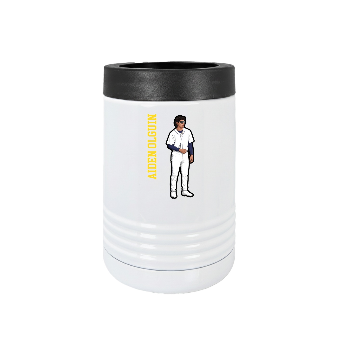 Beverage Holder — Name Vertical in White