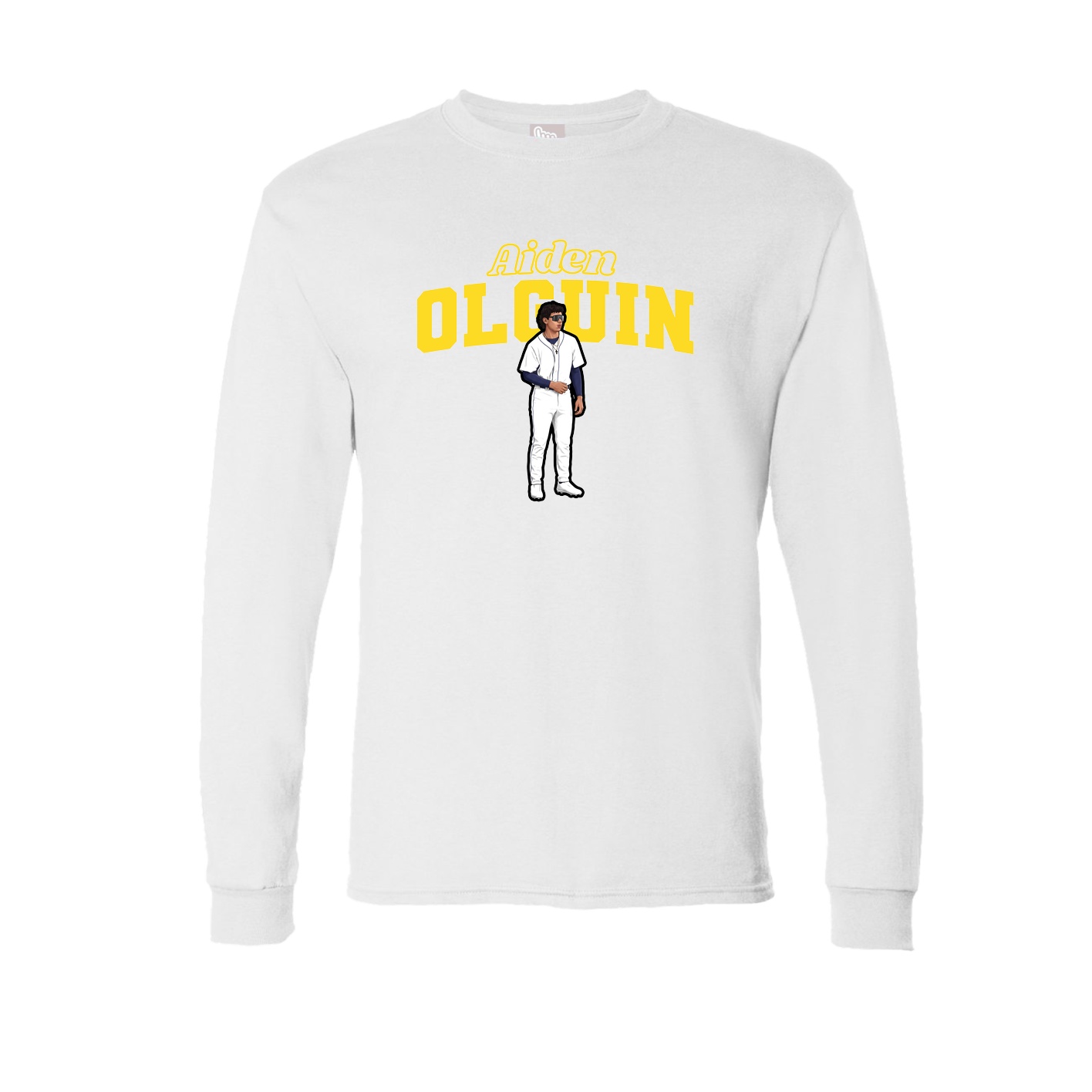 Long Sleeve Tee — Name Arch in White