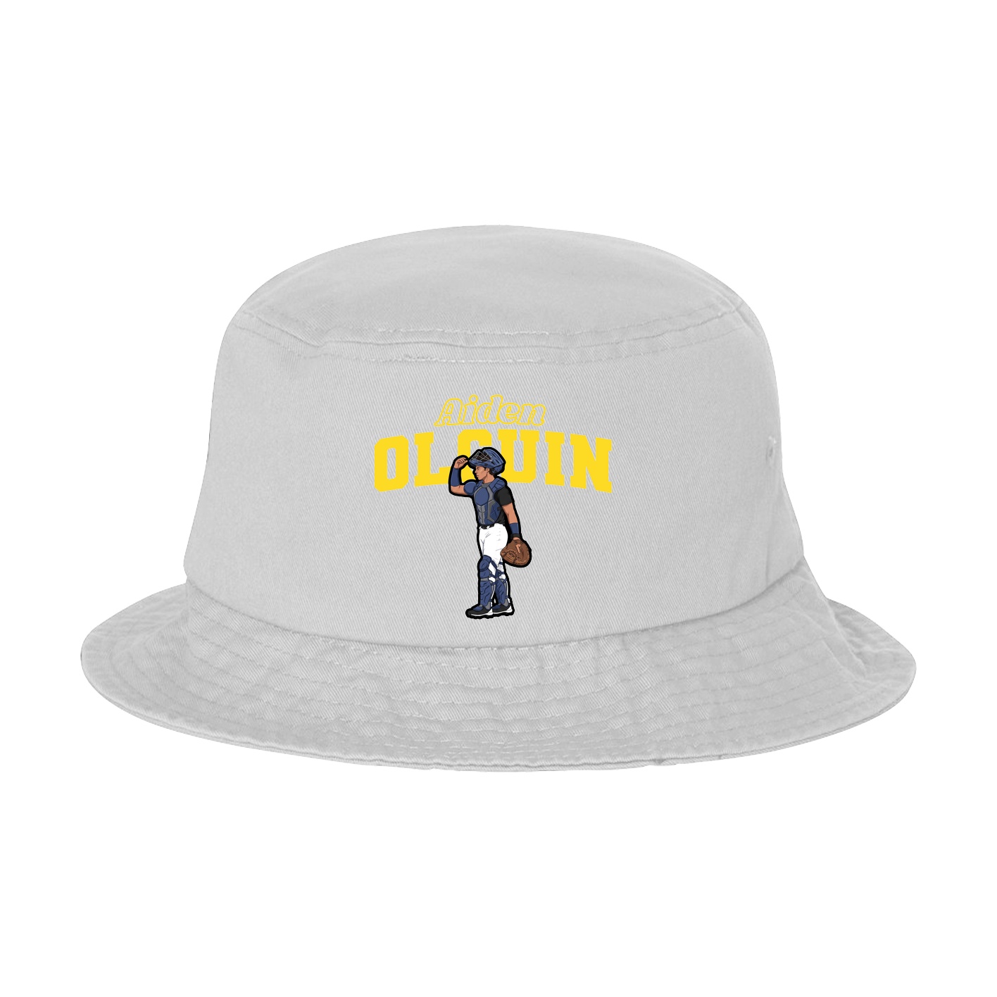 Bucket Cap — Name Arch in White