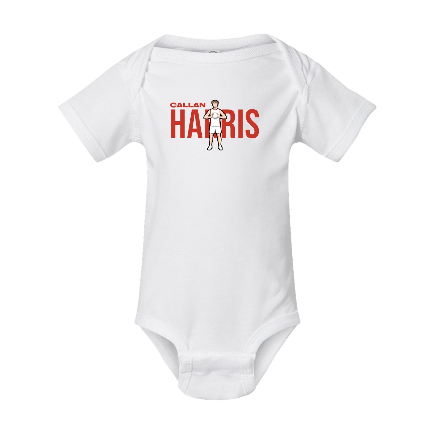 Baby Onesie — Player Name in White