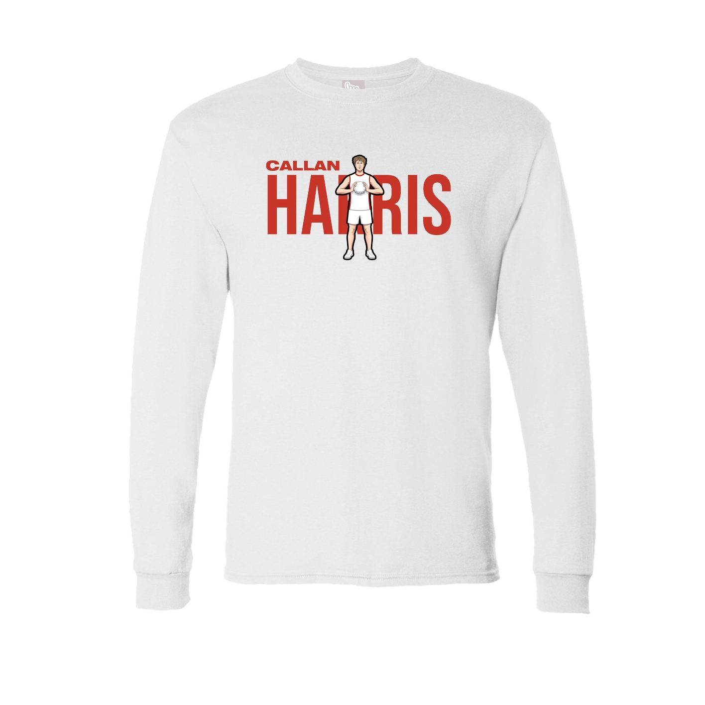 Long Sleeve Tee — Player Name in White