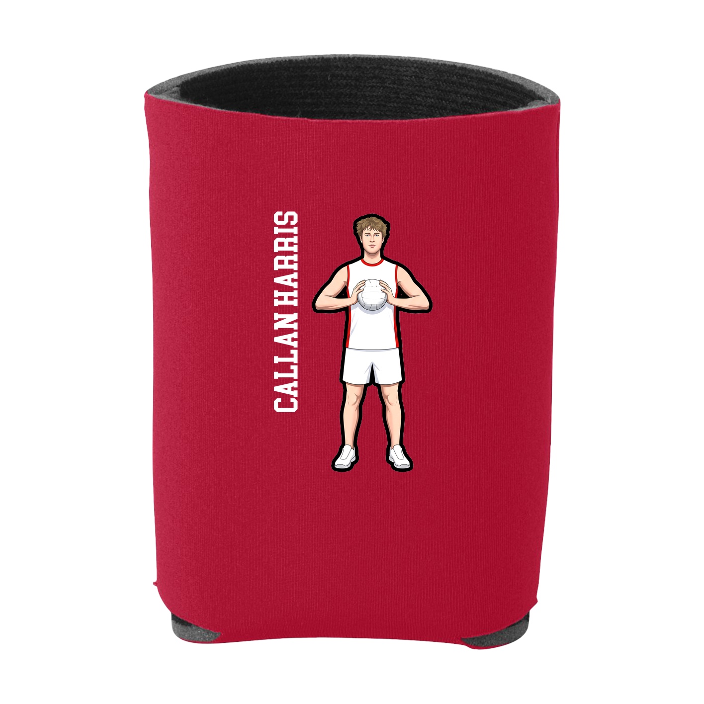 Can Holder — Name Vertical in Red