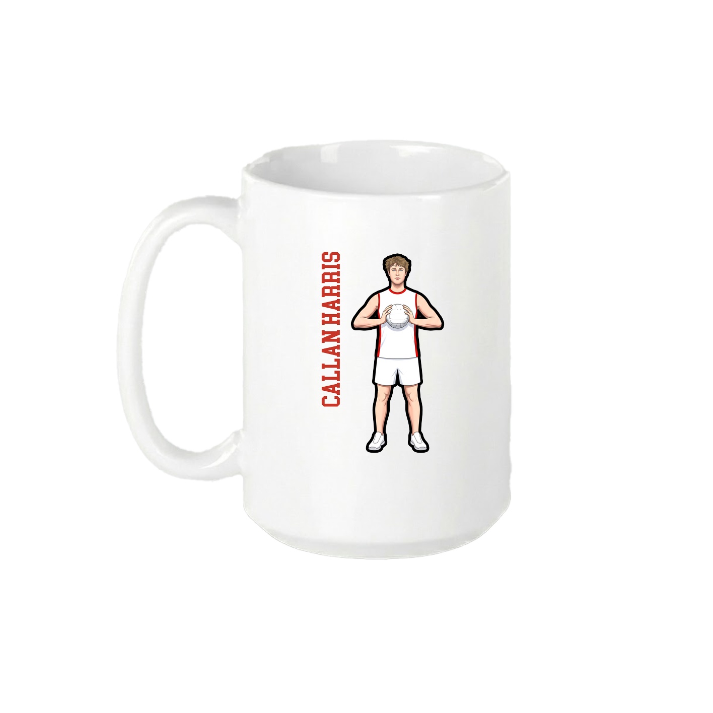 15oz Coffee Mug — Name Vertical in White