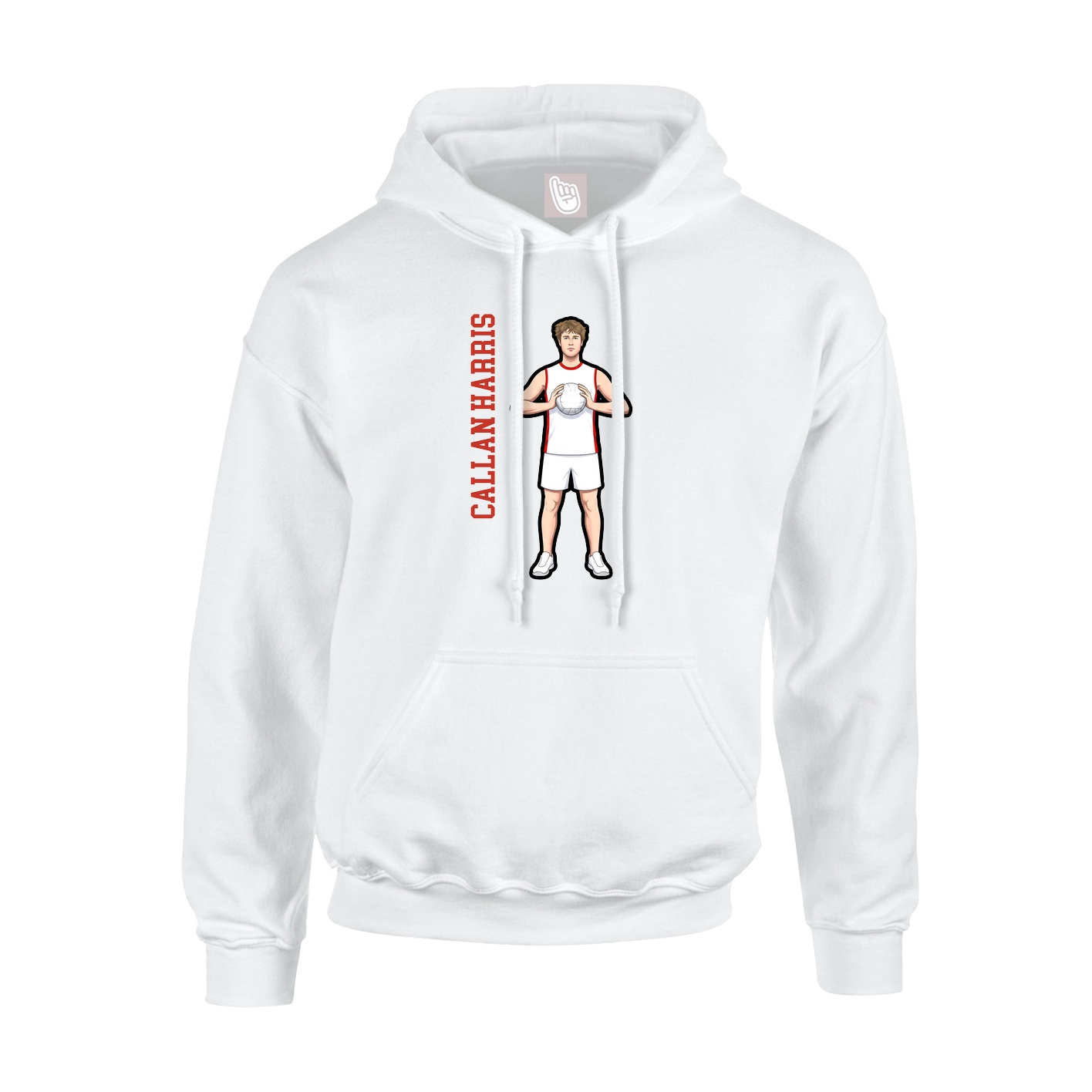 Youth Hoodie — Name Vertical in White