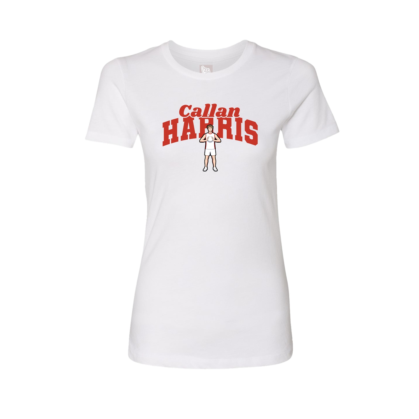 Fitted Women's Tee — Signature Arch in White
