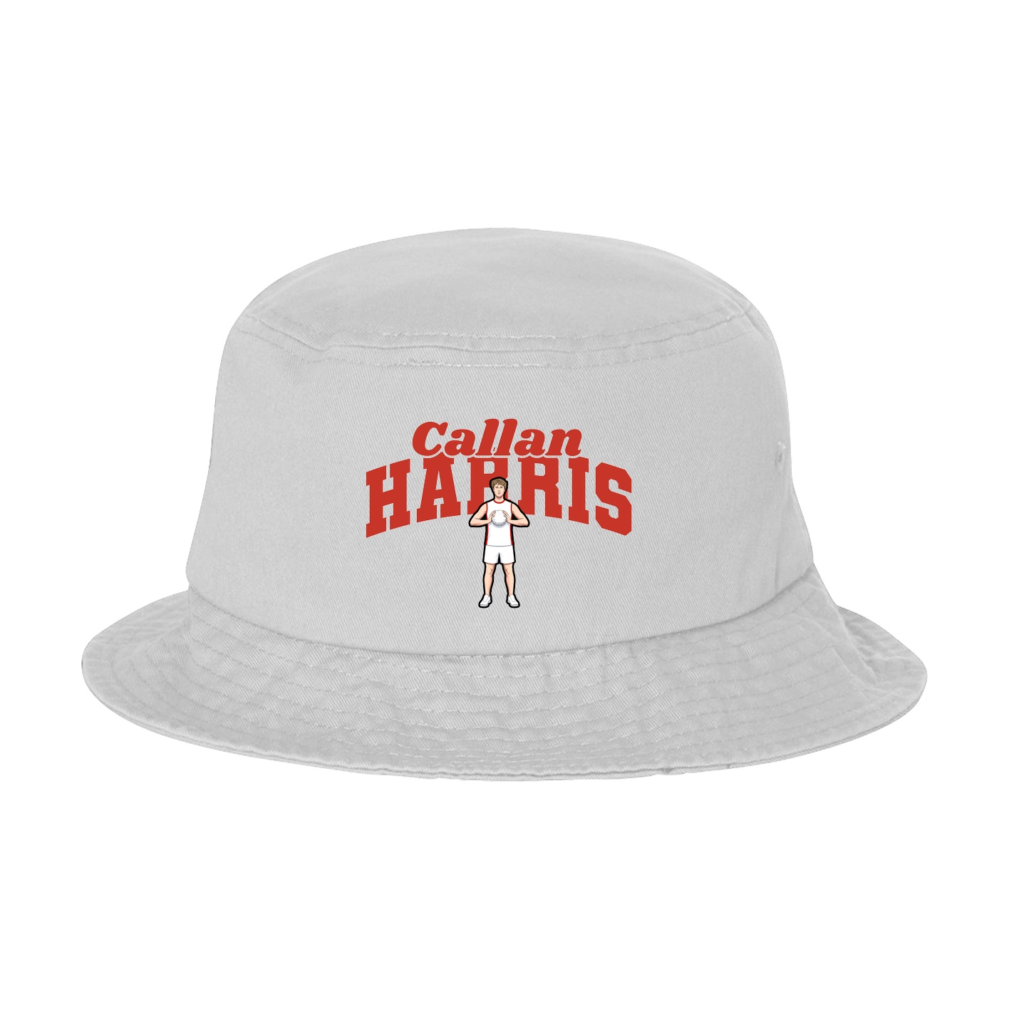 Bucket Cap — Signature Arch in White
