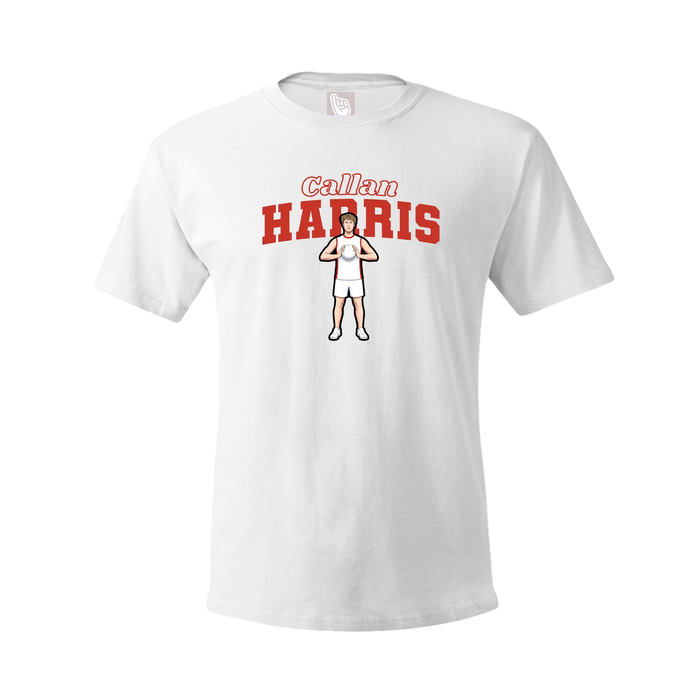 Youth Tee — Name Arch in White