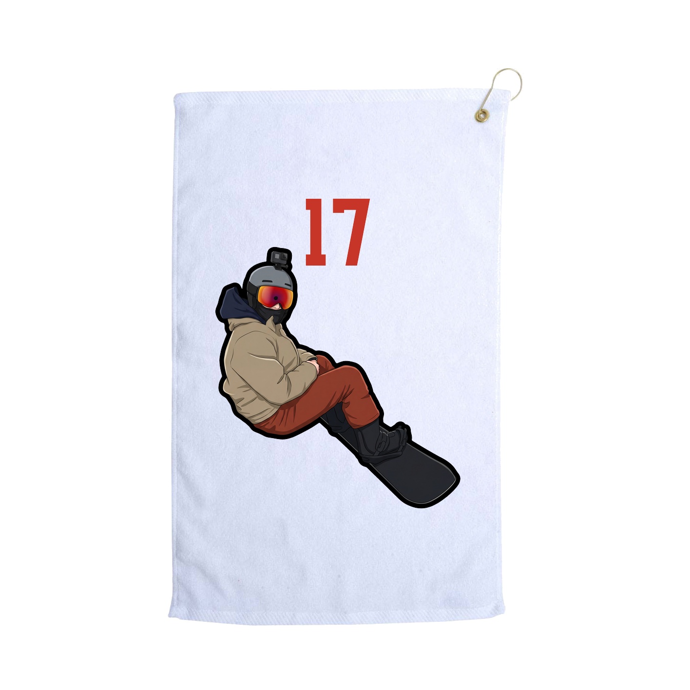 Golf Towel — Number Top in White