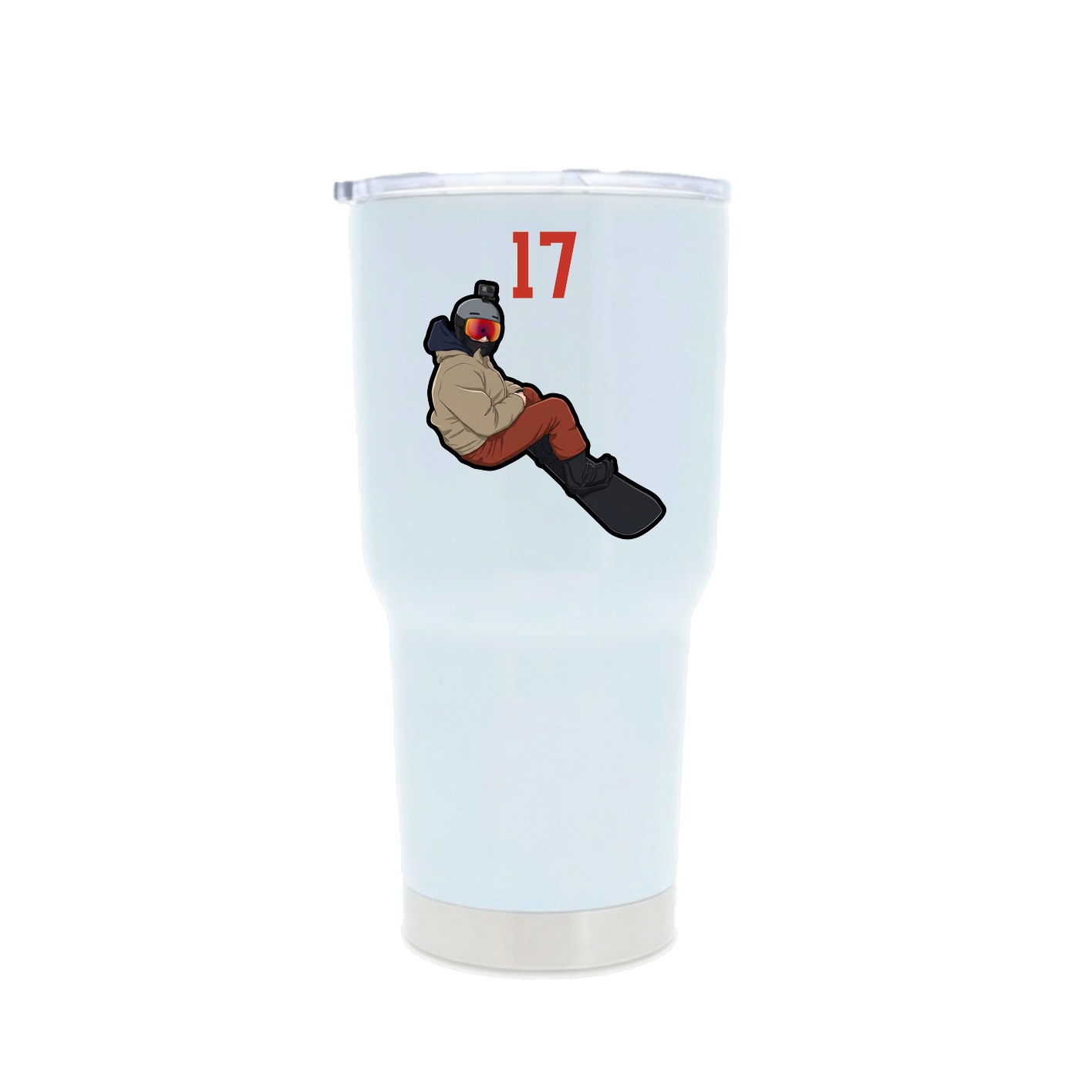 30oz Stainless Steel Tumbler — Number Top in White
