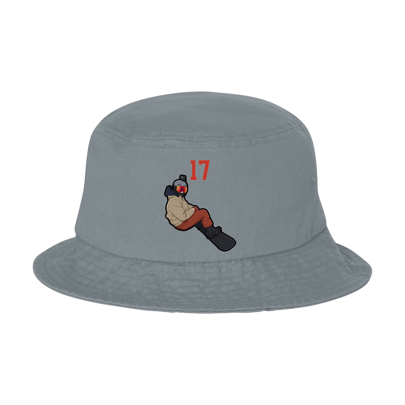 Bucket Cap — Number Top in Grey