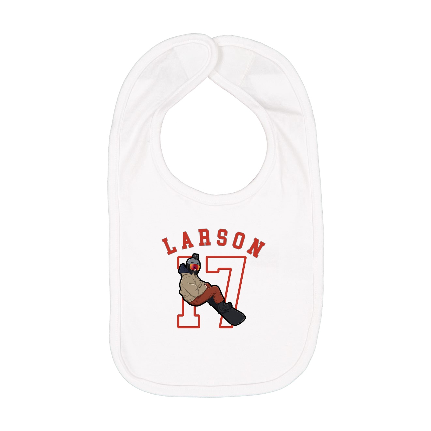 Infant Bib — Shirsey Arch in White