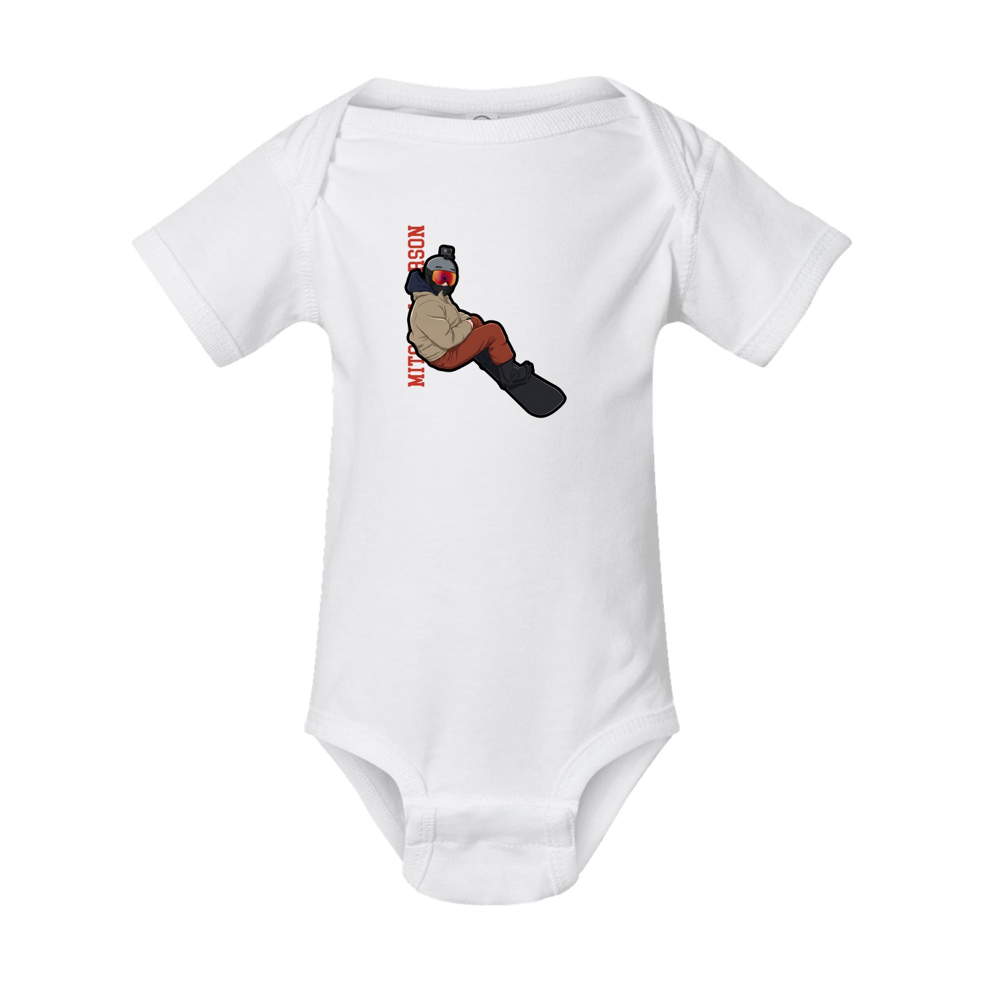 Baby Onesie — Name Vertical in White