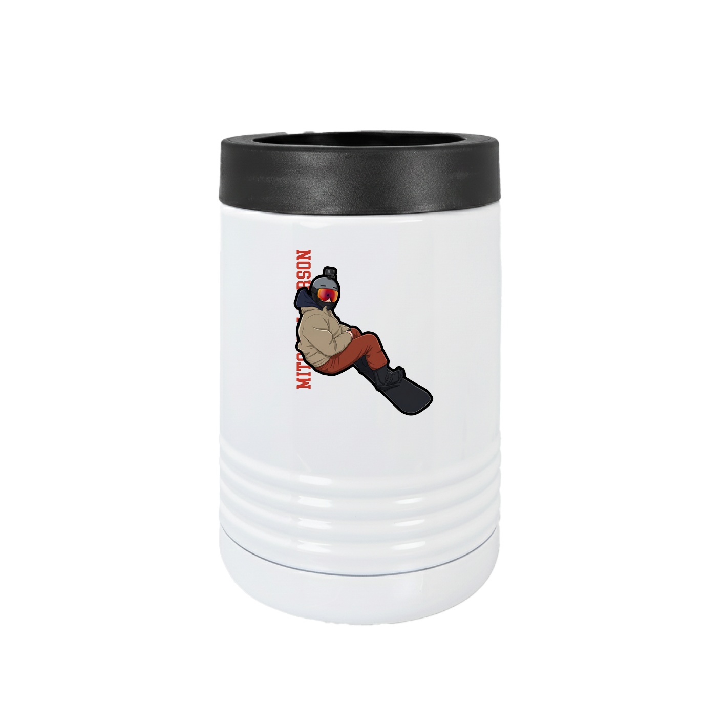 Beverage Holder — Name Vertical in White