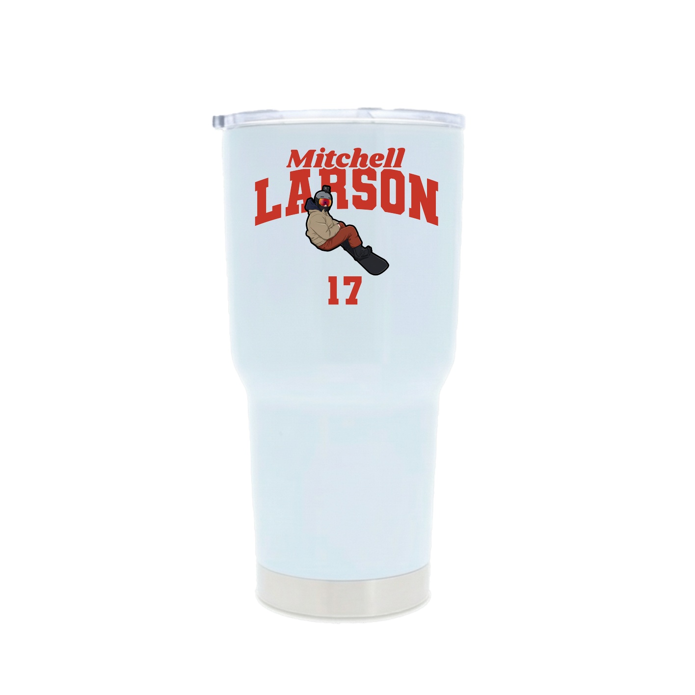 30oz Stainless Steel Tumbler — Signature Arch in White