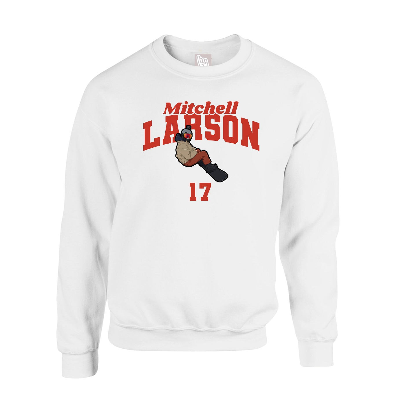 Fleece Crew — Signature Arch in White