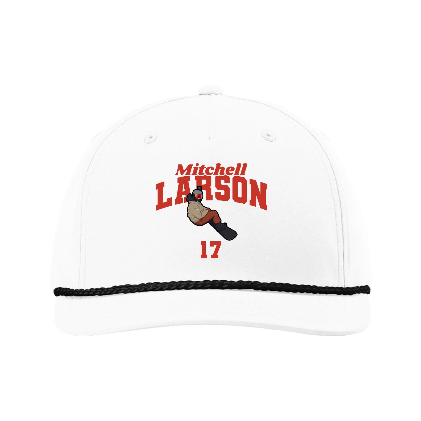 Five-Panel Classic Rope Cap — Signature Arch in White