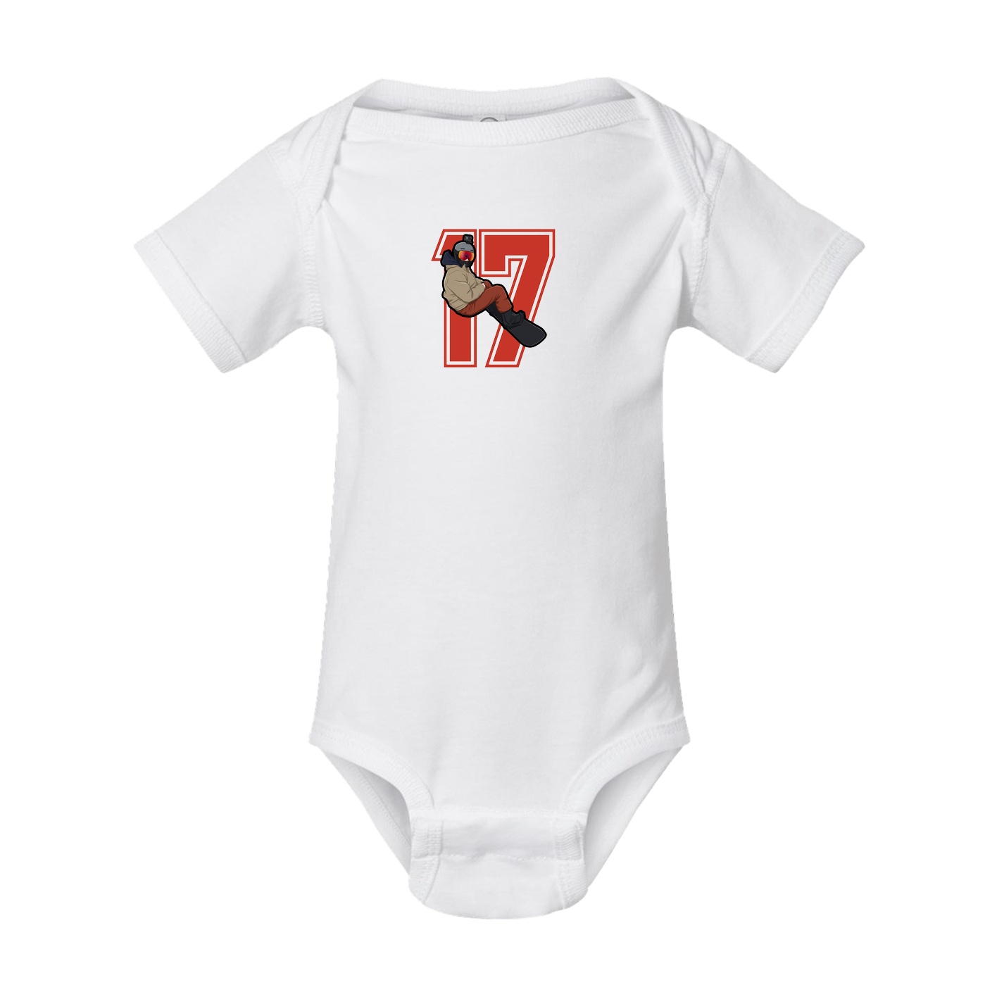 Baby Onesie — Number in White