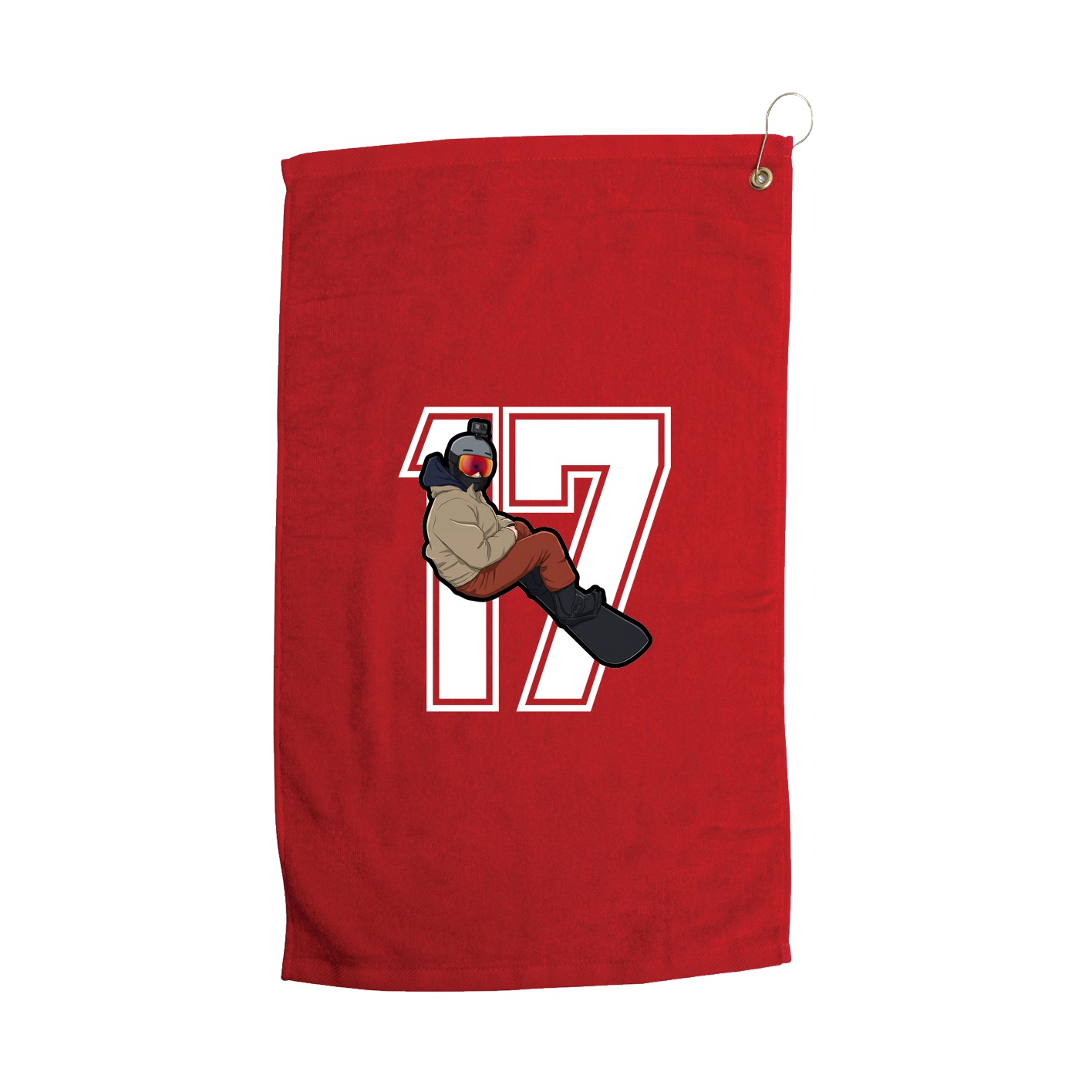 Golf Towel — Number in Red