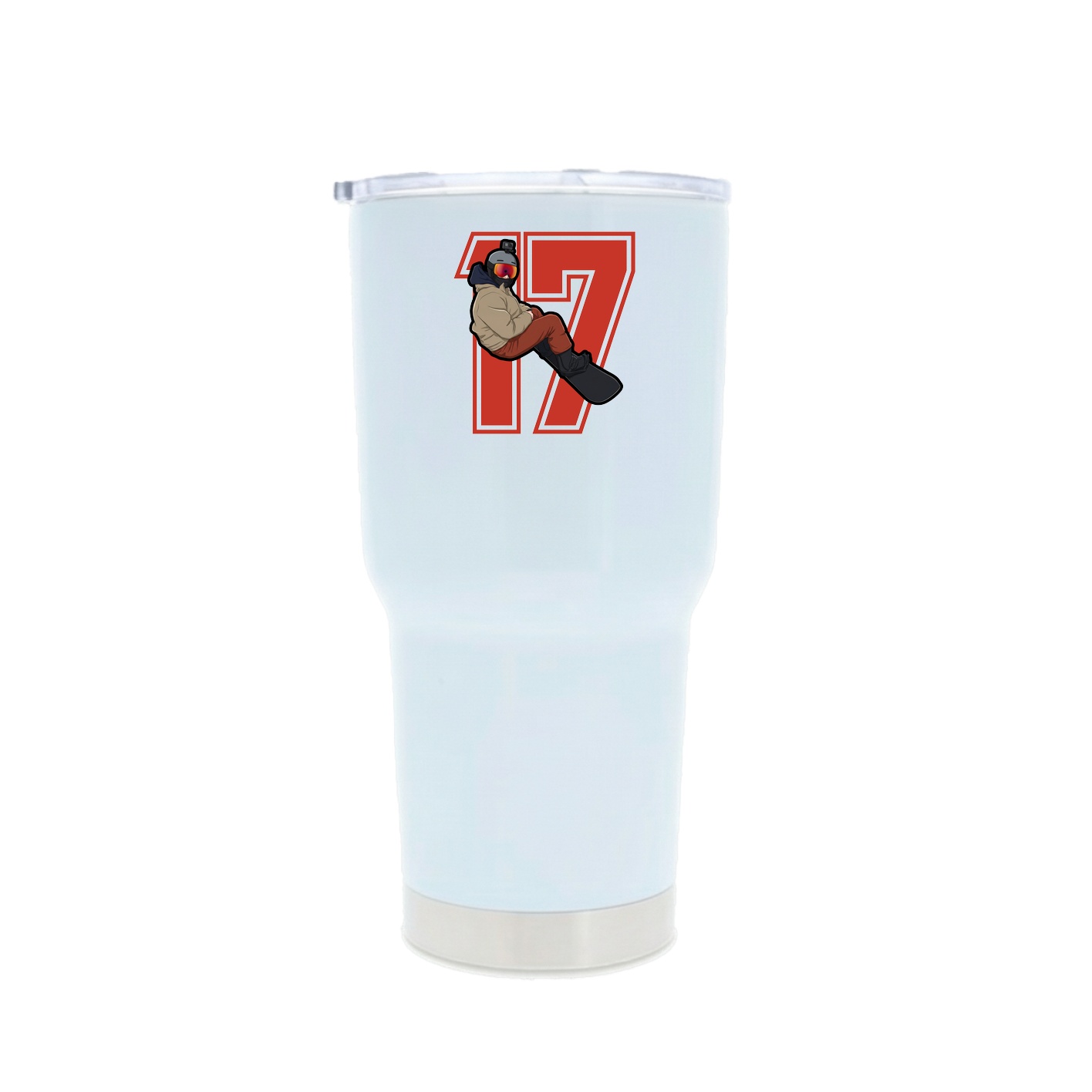 30oz Stainless Steel Tumbler — Number in White