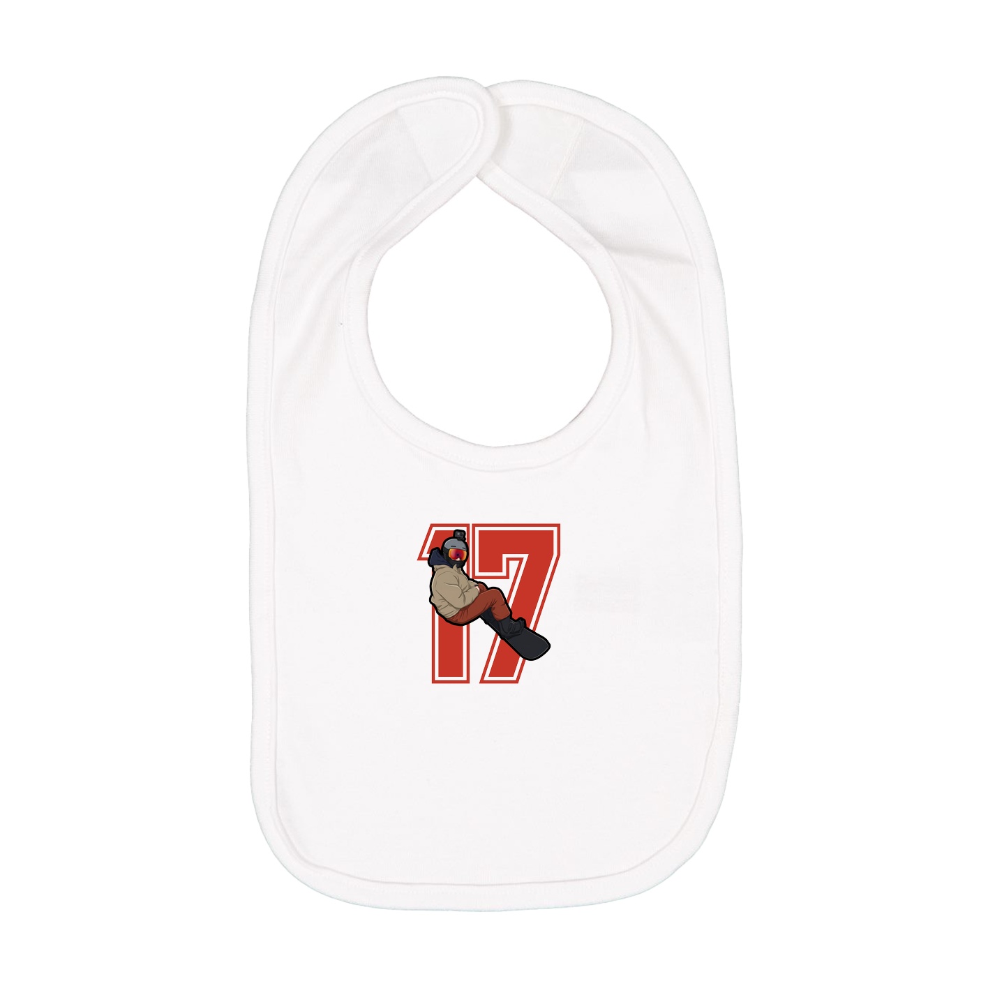 Infant Bib — Number in White