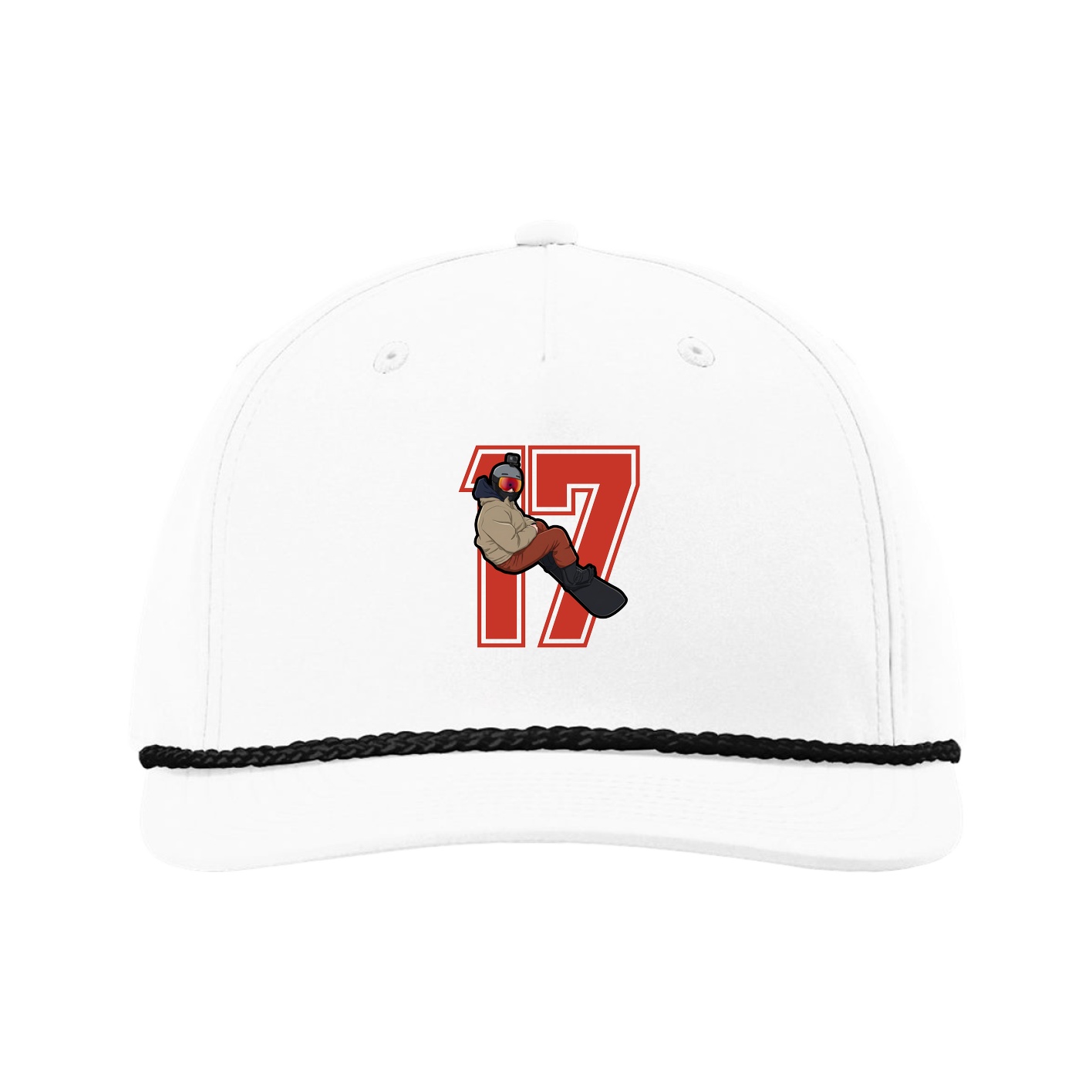 Five-Panel Classic Rope Cap — Number in White