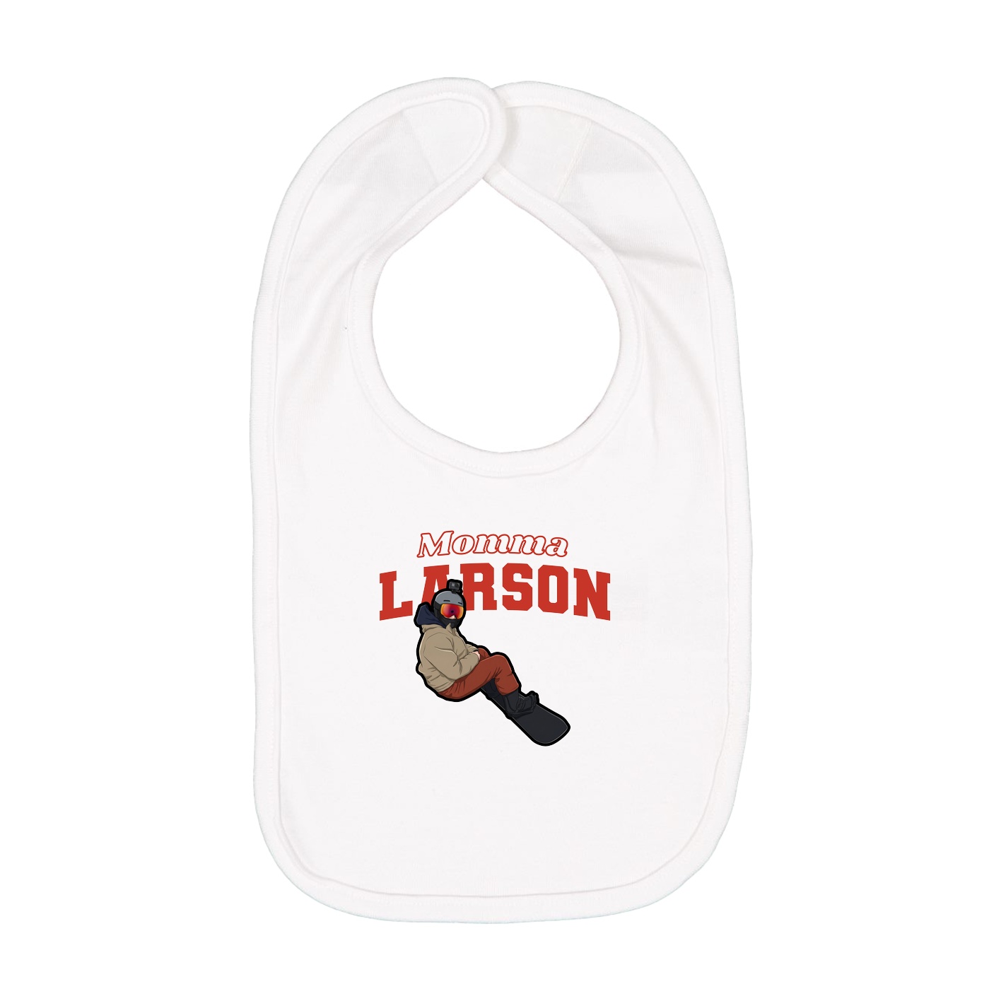Infant Bib — Mothers Day Block in White