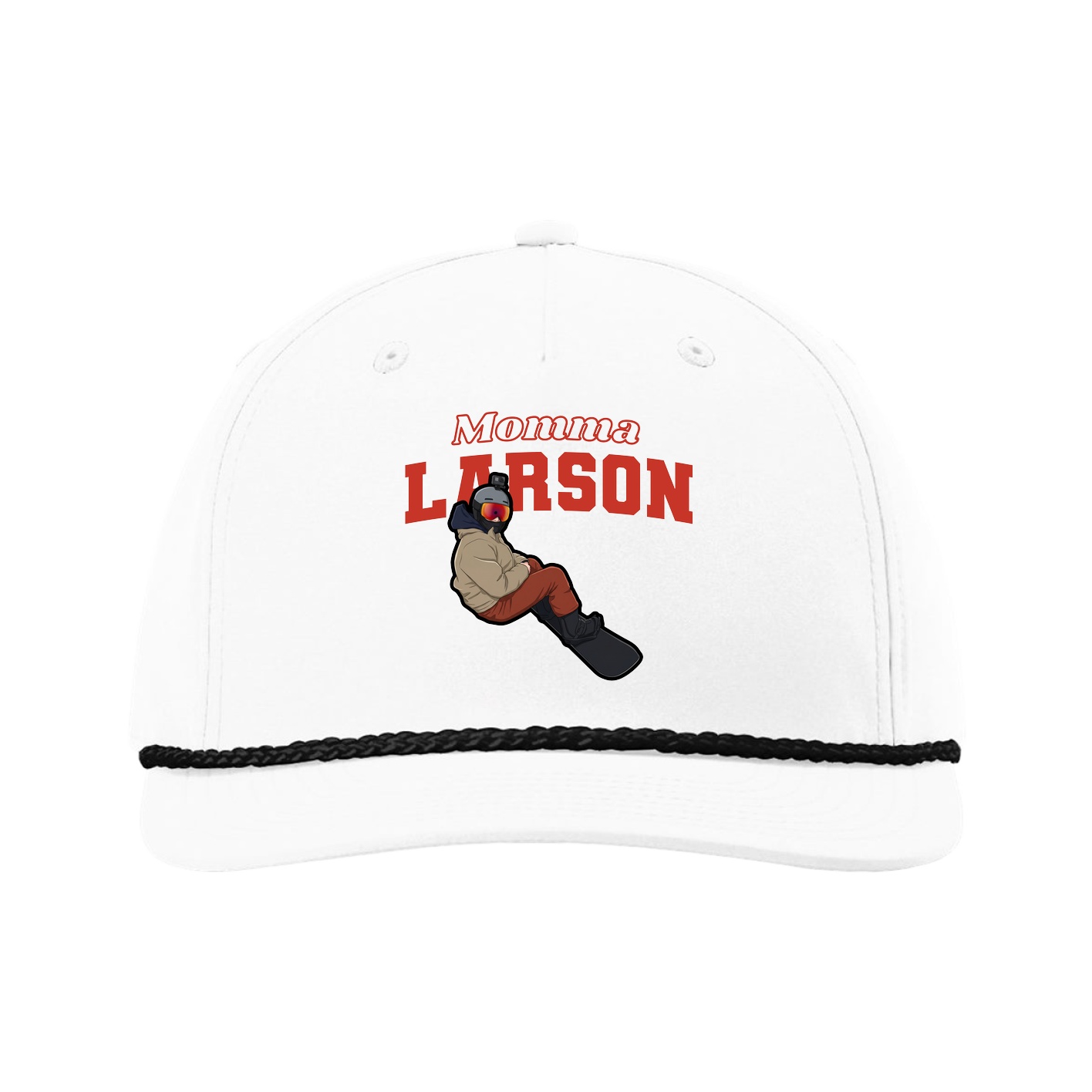 Five-Panel Classic Rope Cap — Mothers Day Block in White