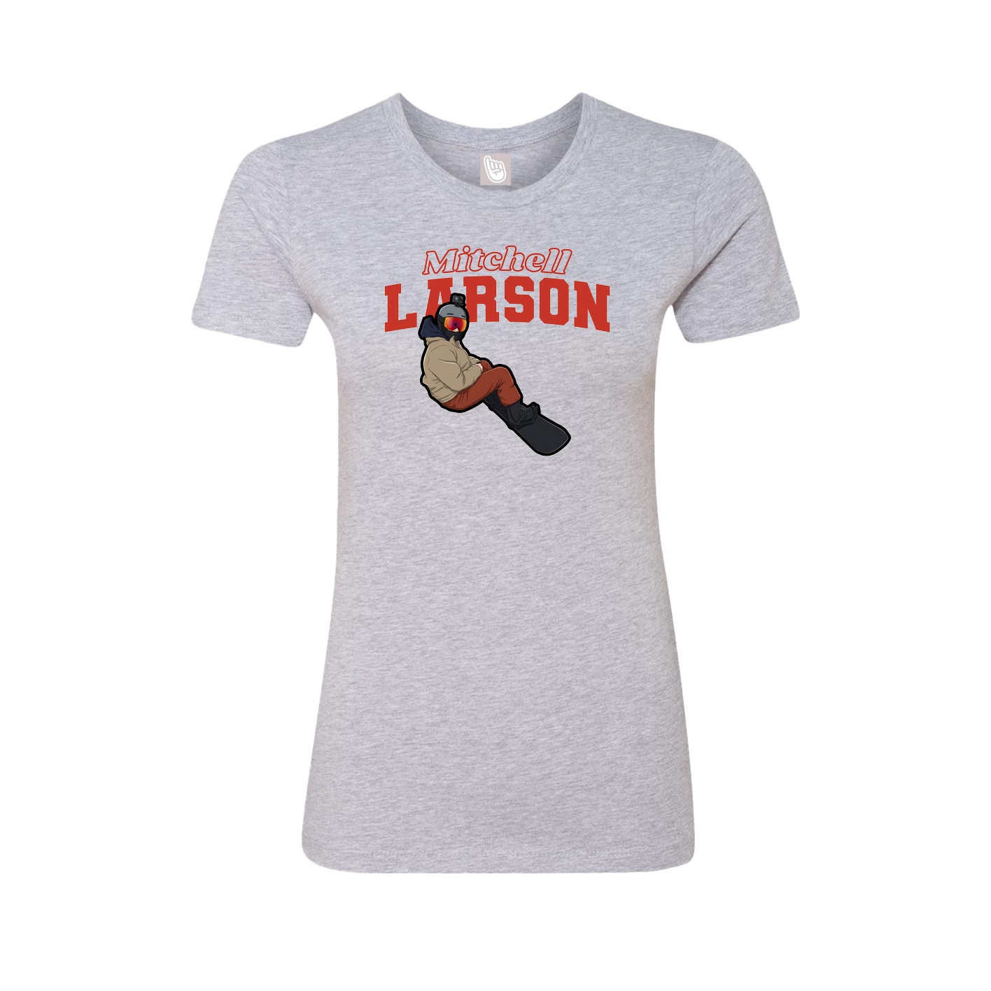 Womens Tee — Name Arch in Grey