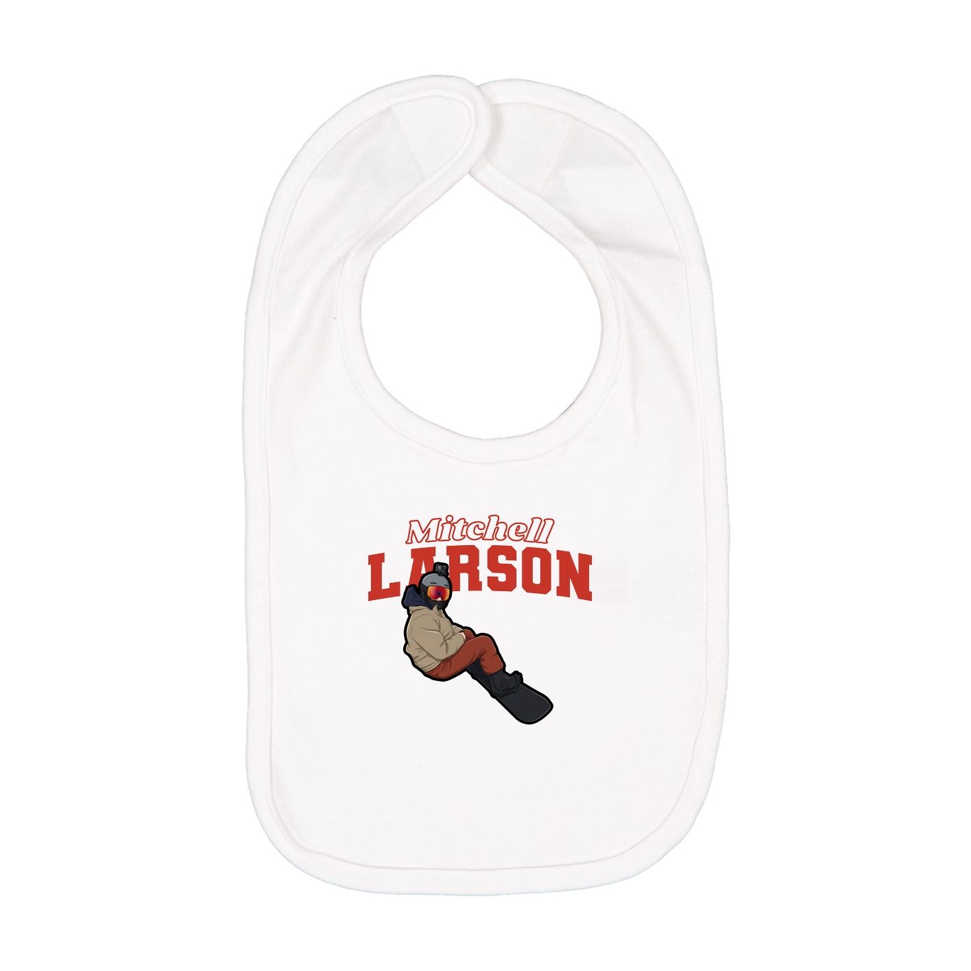 Infant Bib — Name Arch in White