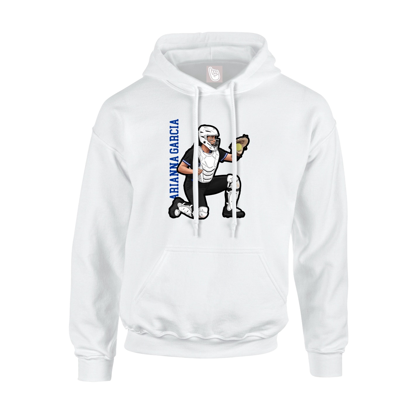 Youth Hoodie — Name Vertical in White