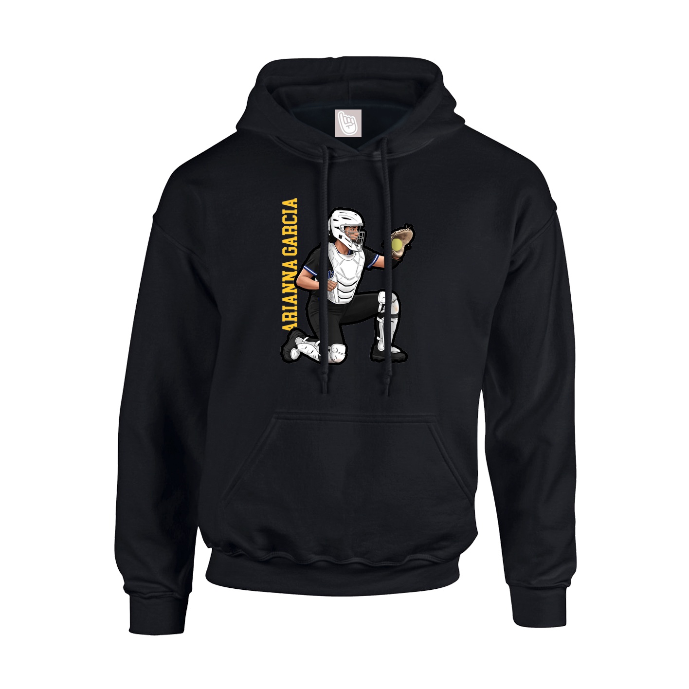 Youth Hoodie — Name Vertical in Black