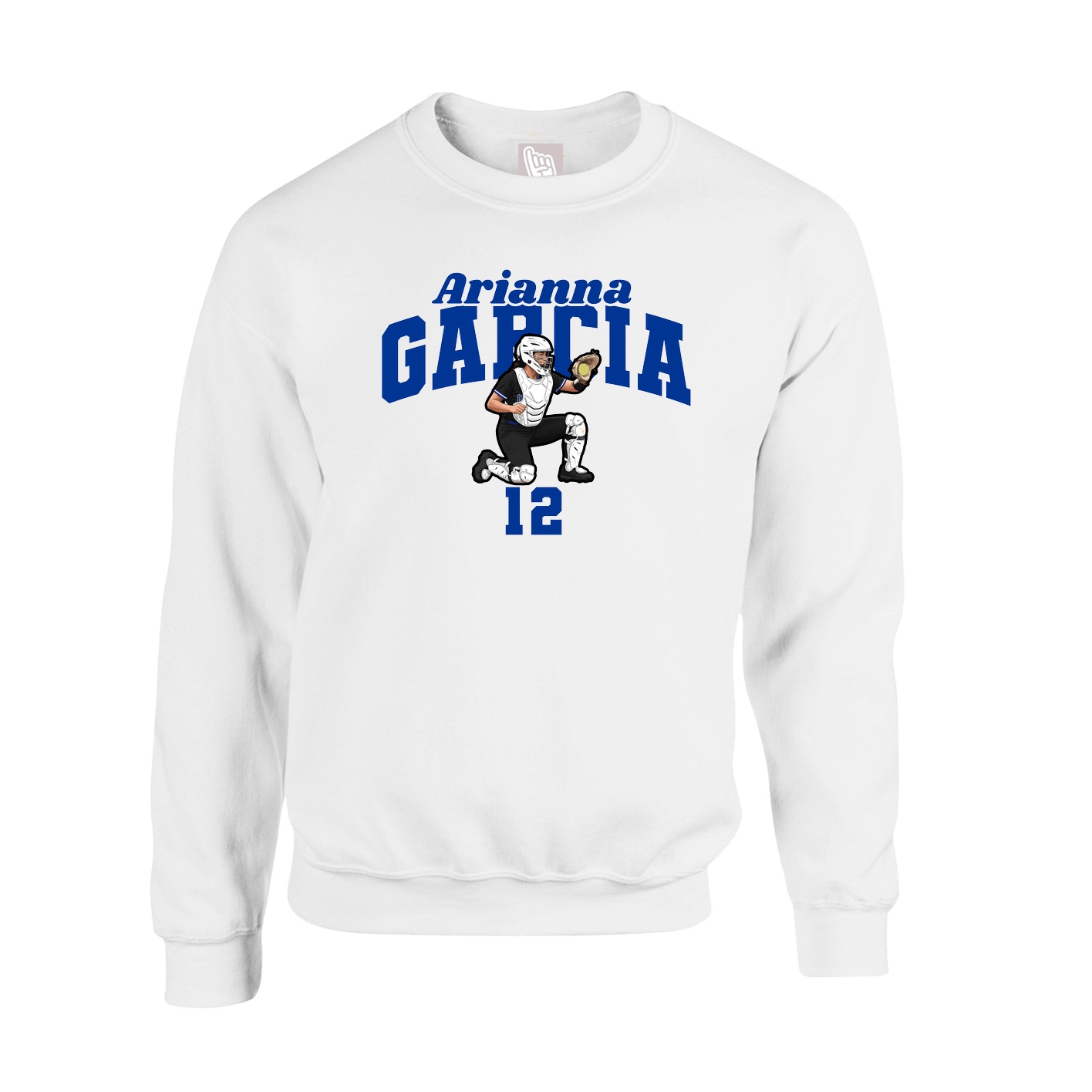 Fleece Crew — Signature Arch in White