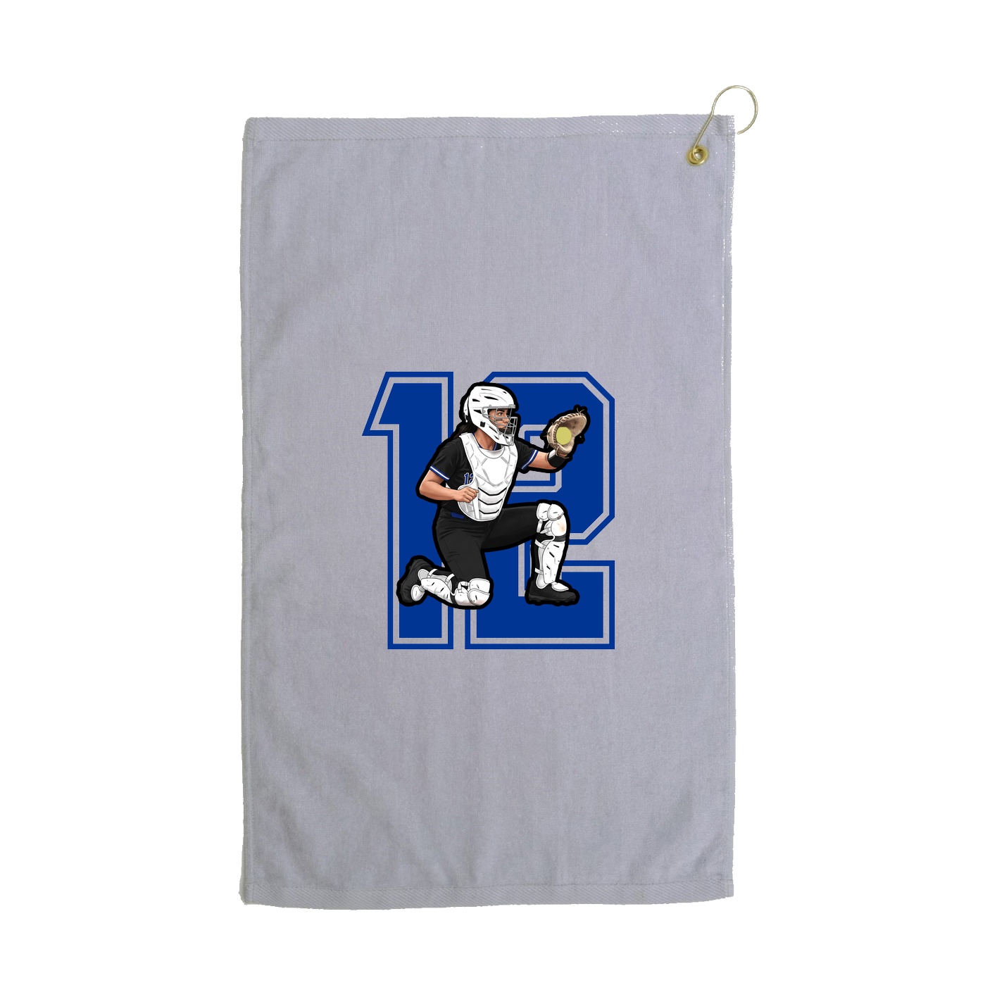 Golf Towel — Number in Grey