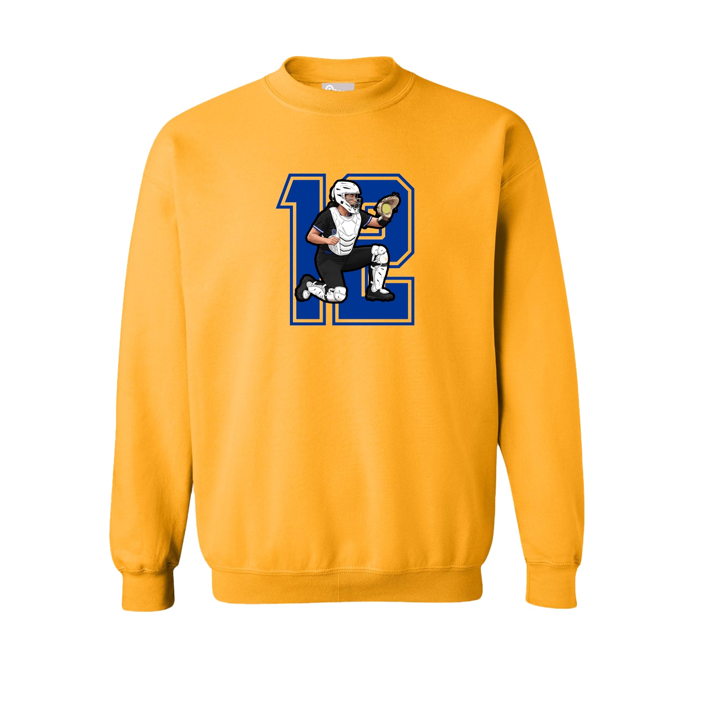 Fleece Crew — Number in Gold