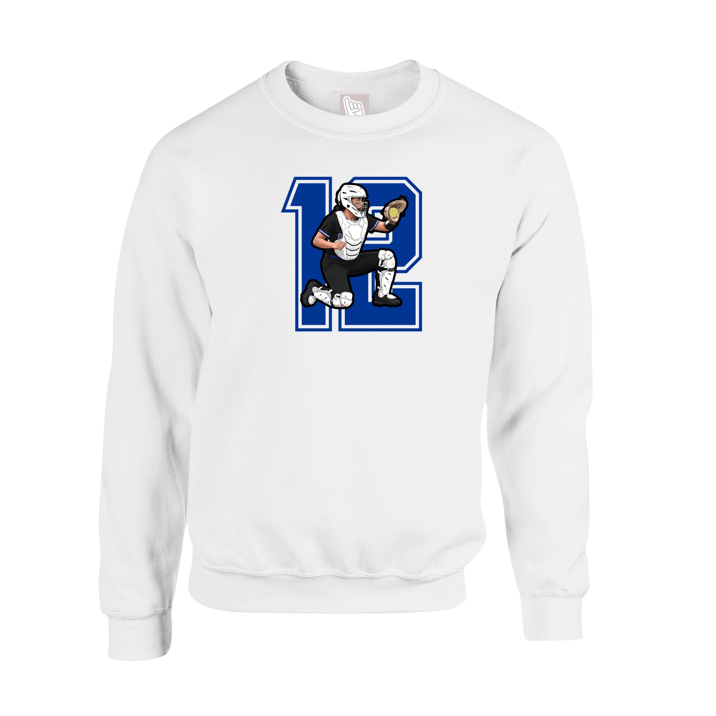 Fleece Crew — Number in White