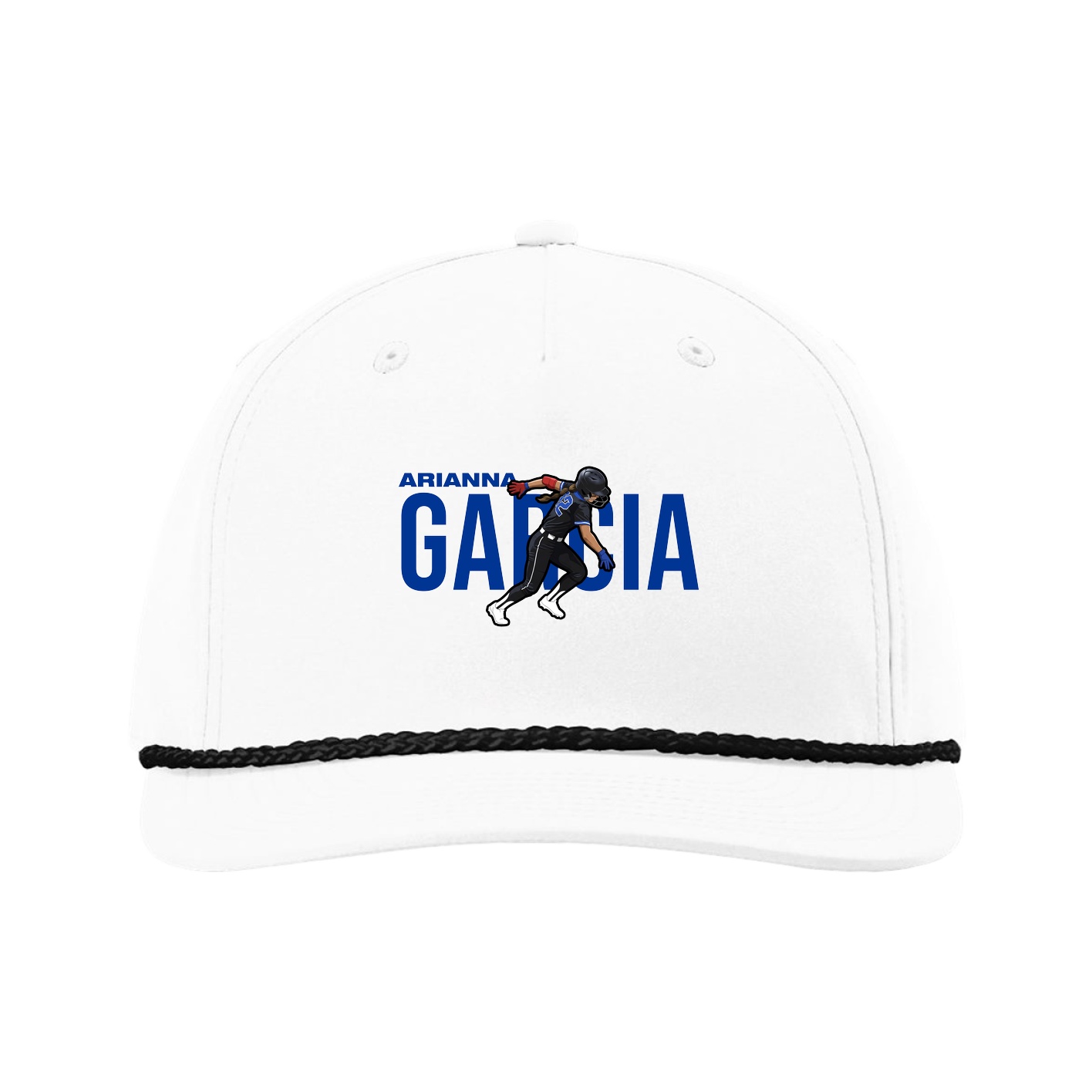 Five-Panel Classic Rope Cap — Player Name in White