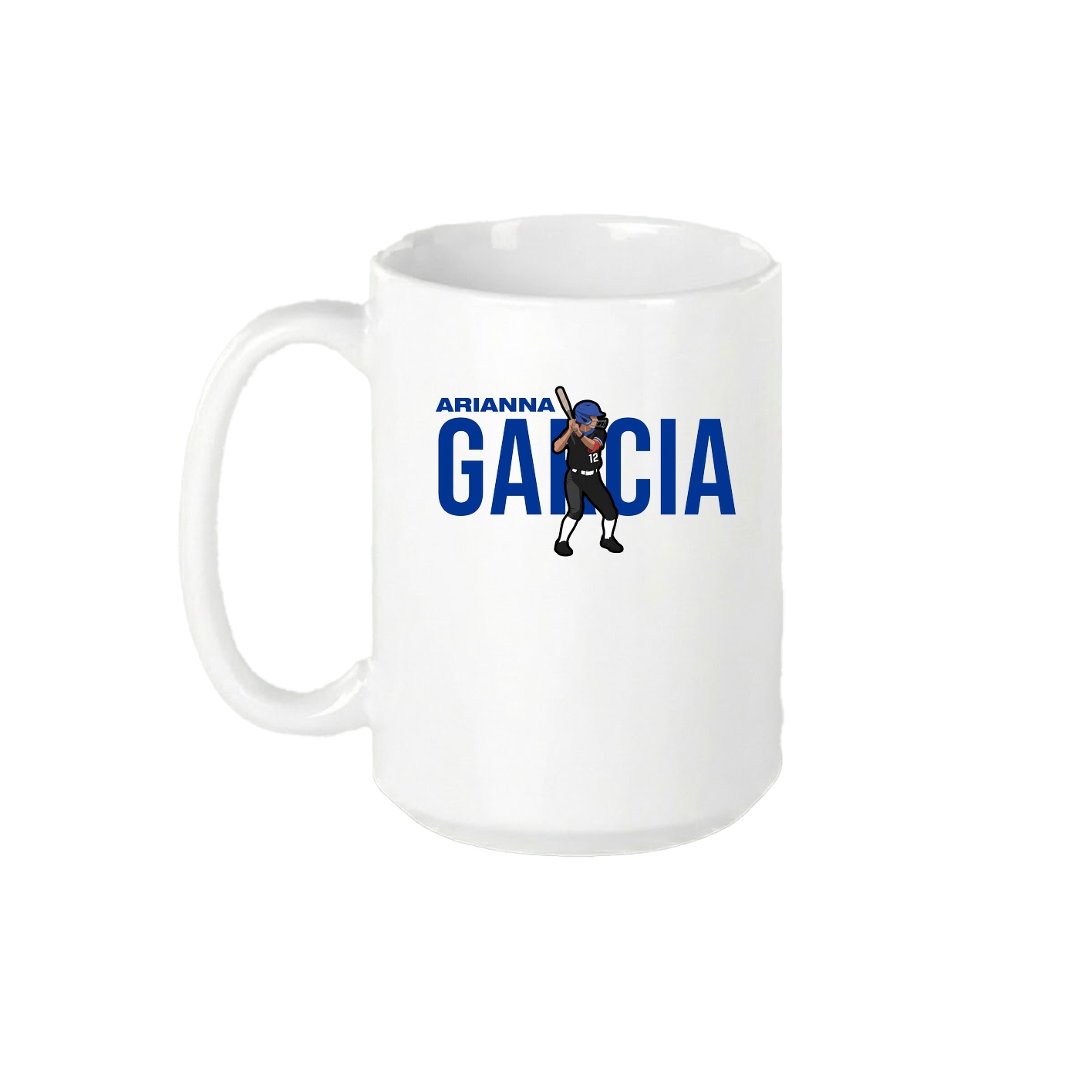 15oz Coffee Mug — Player Name in White