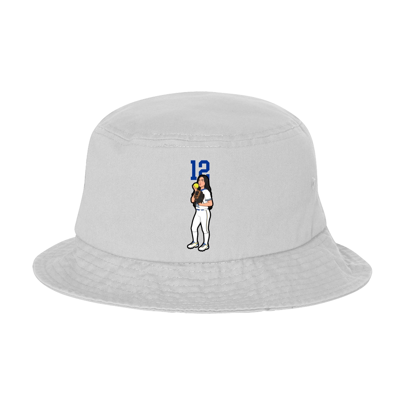 Bucket Cap — Number Top in White