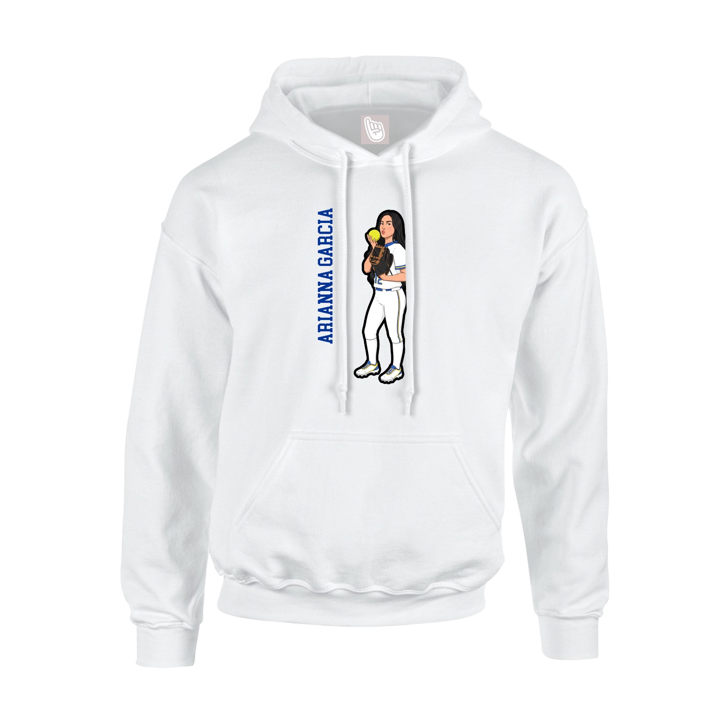 Hoodie — Name Vertical in White