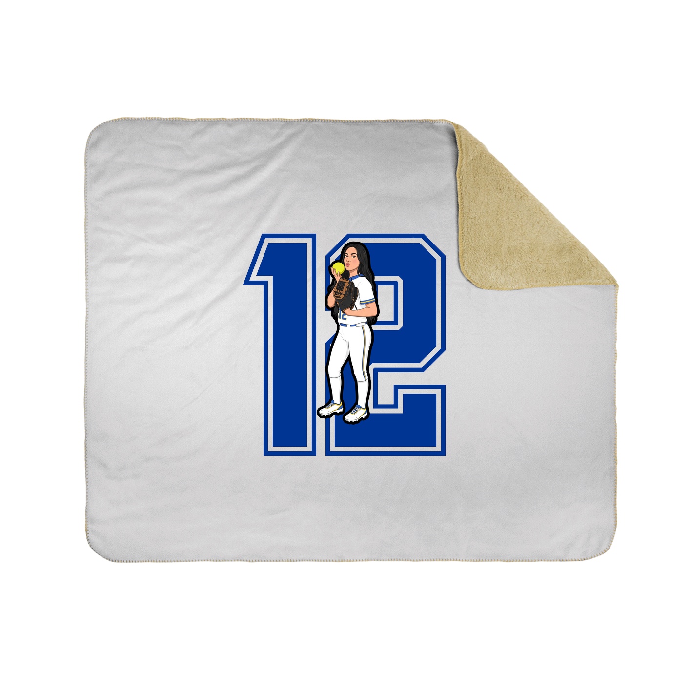Throw Blanket — Number in White