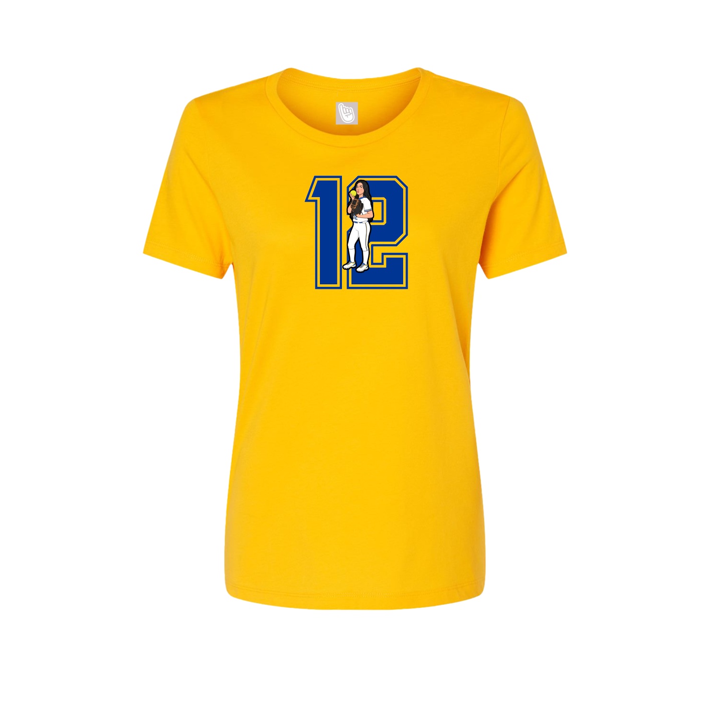 Womens Tee — Number in Gold