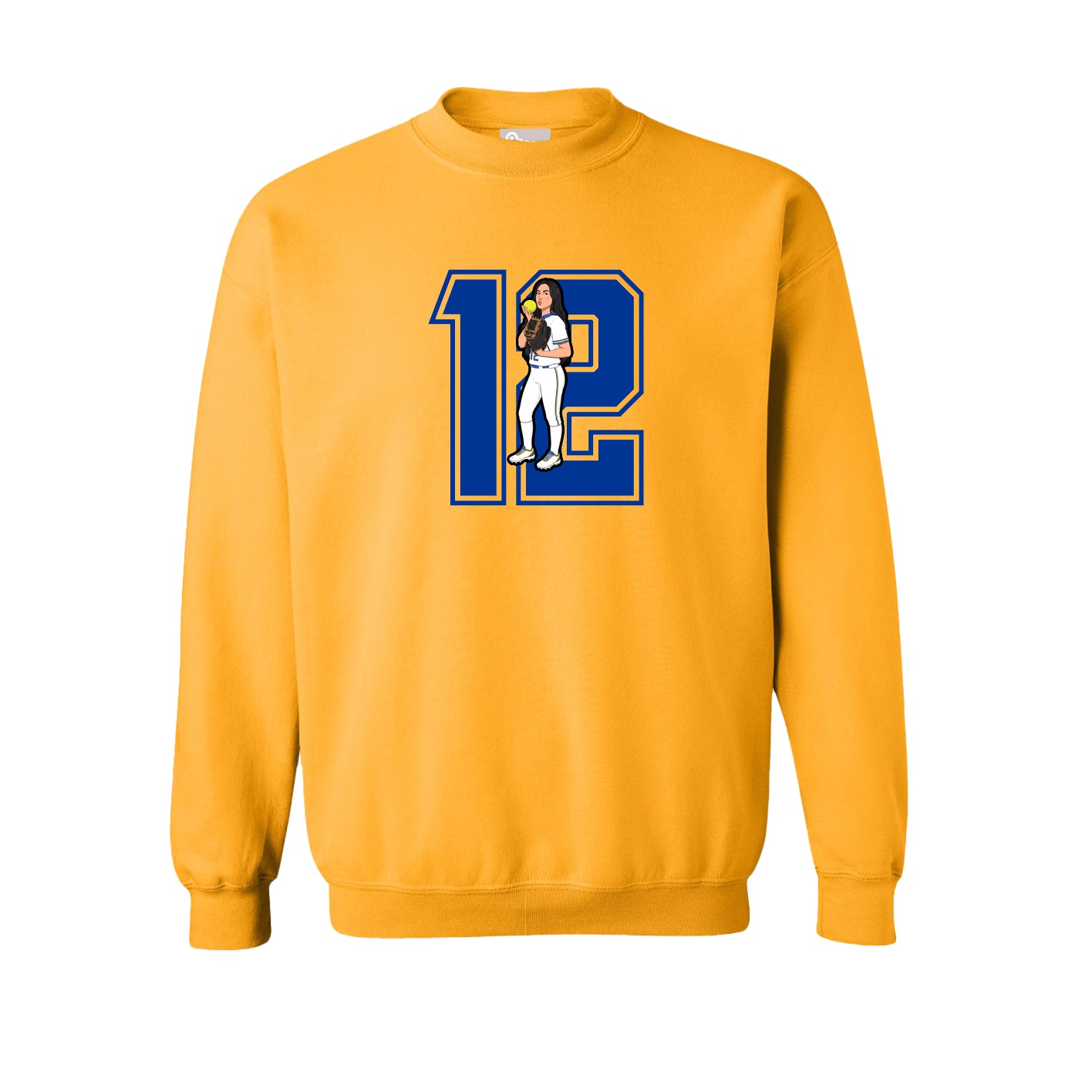 Fleece Crew — Number in Gold