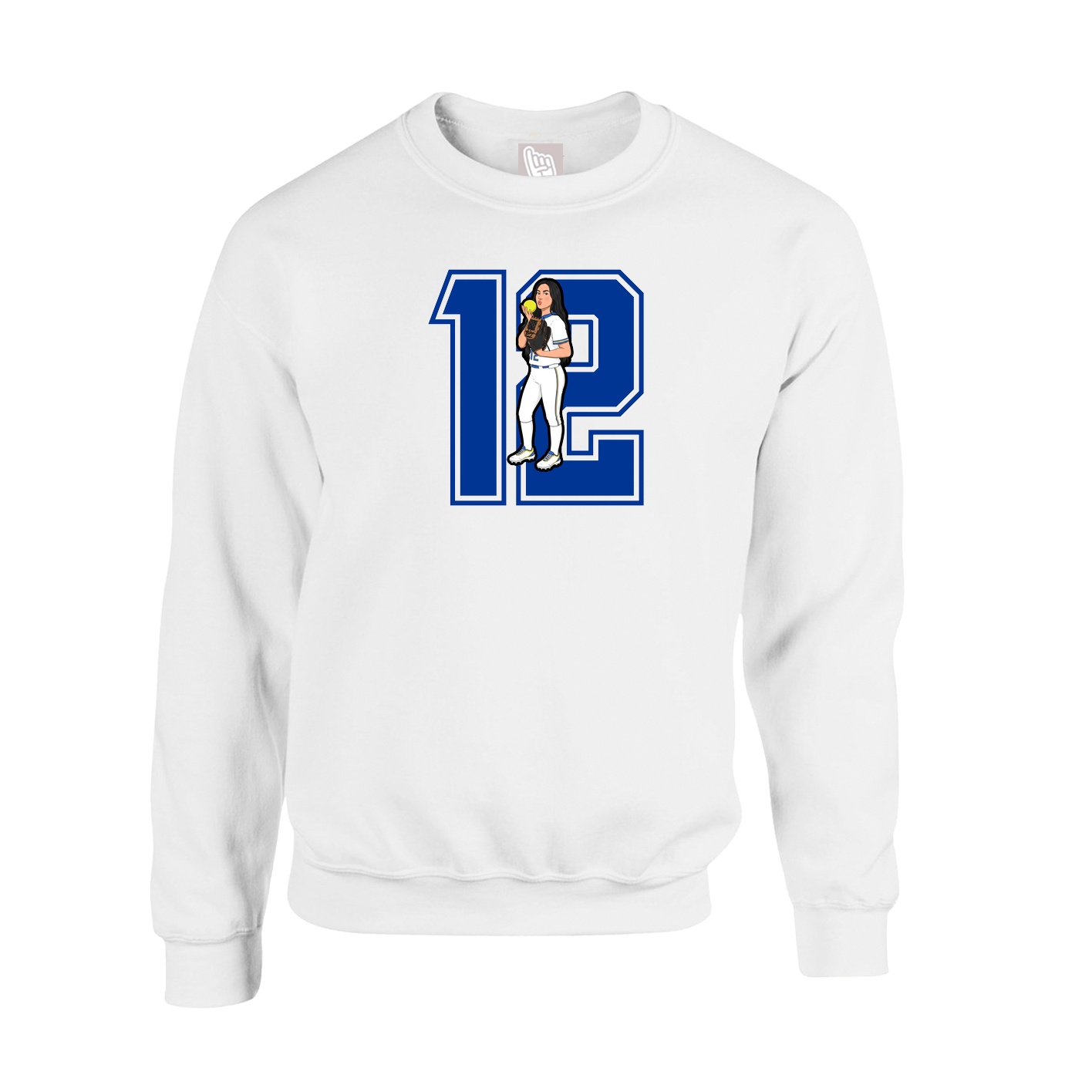 Fleece Crew — Number in White