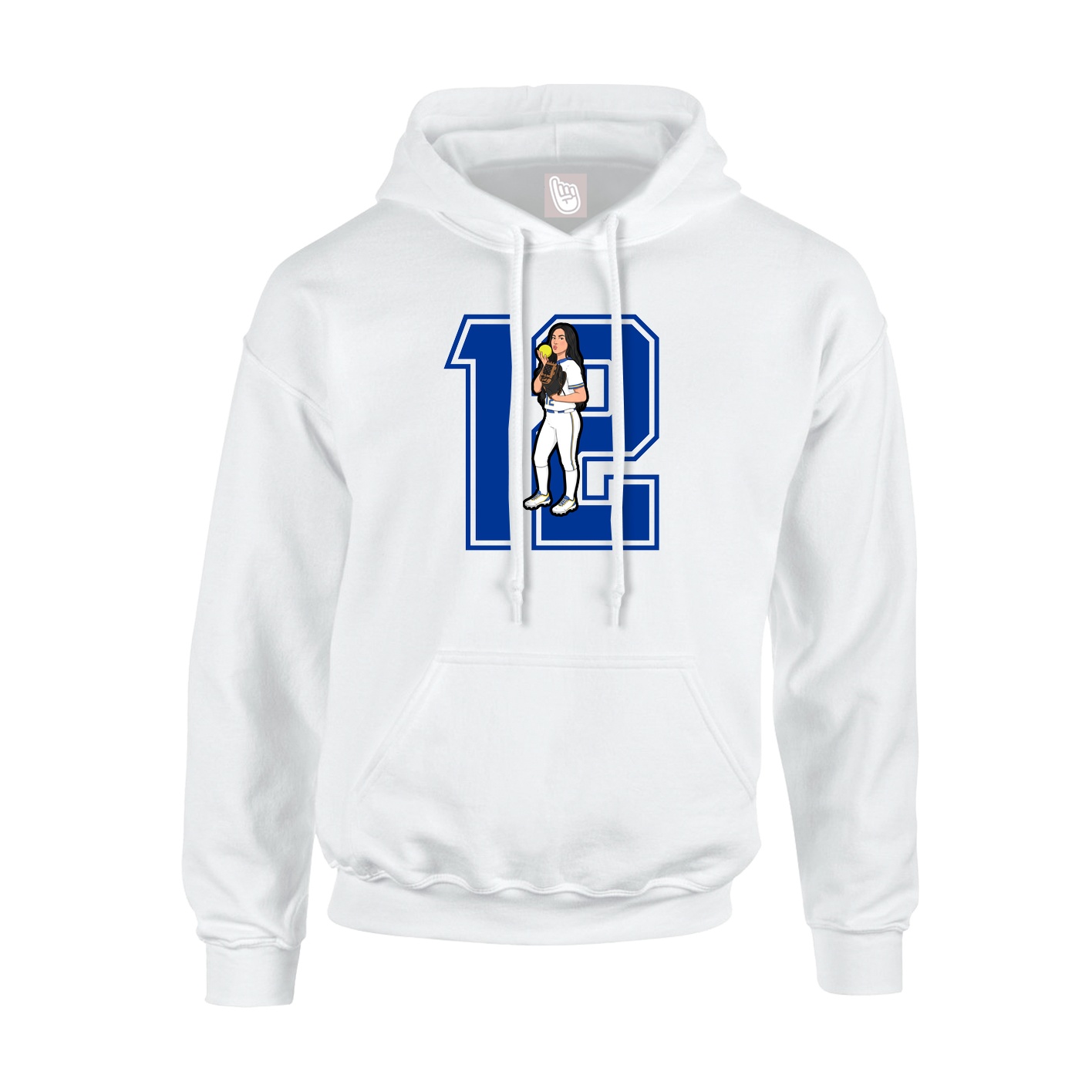 Youth Hoodie — Number in White