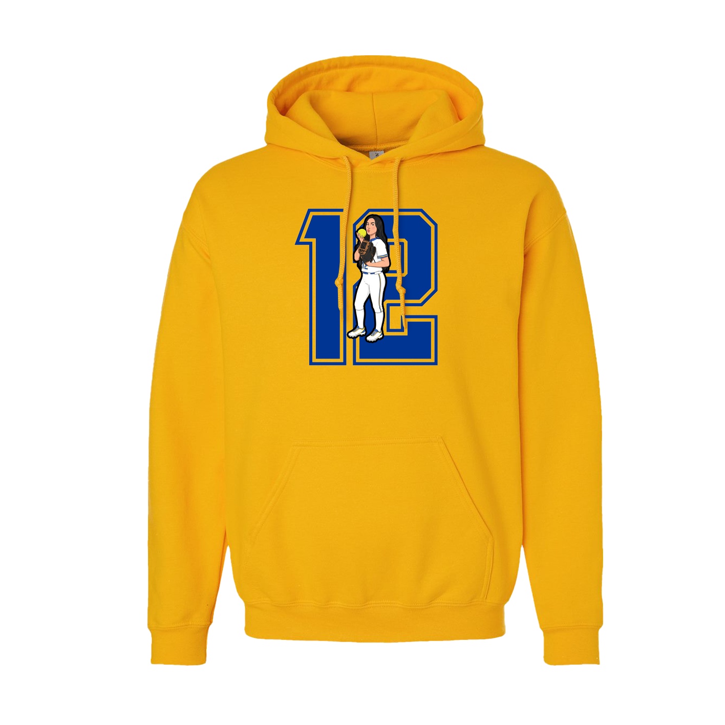 Youth Hoodie — Number in Gold