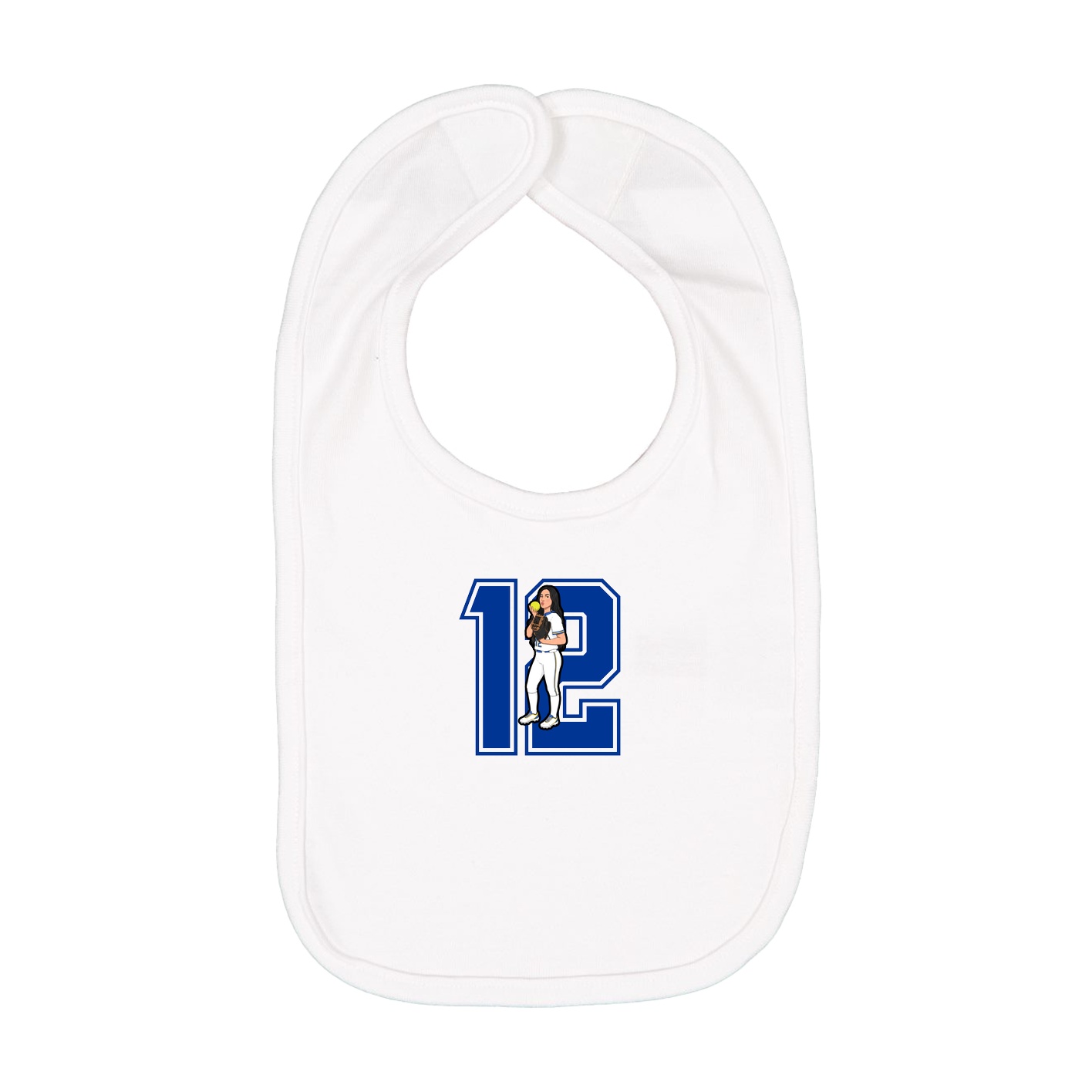 Infant Bib — Number in White
