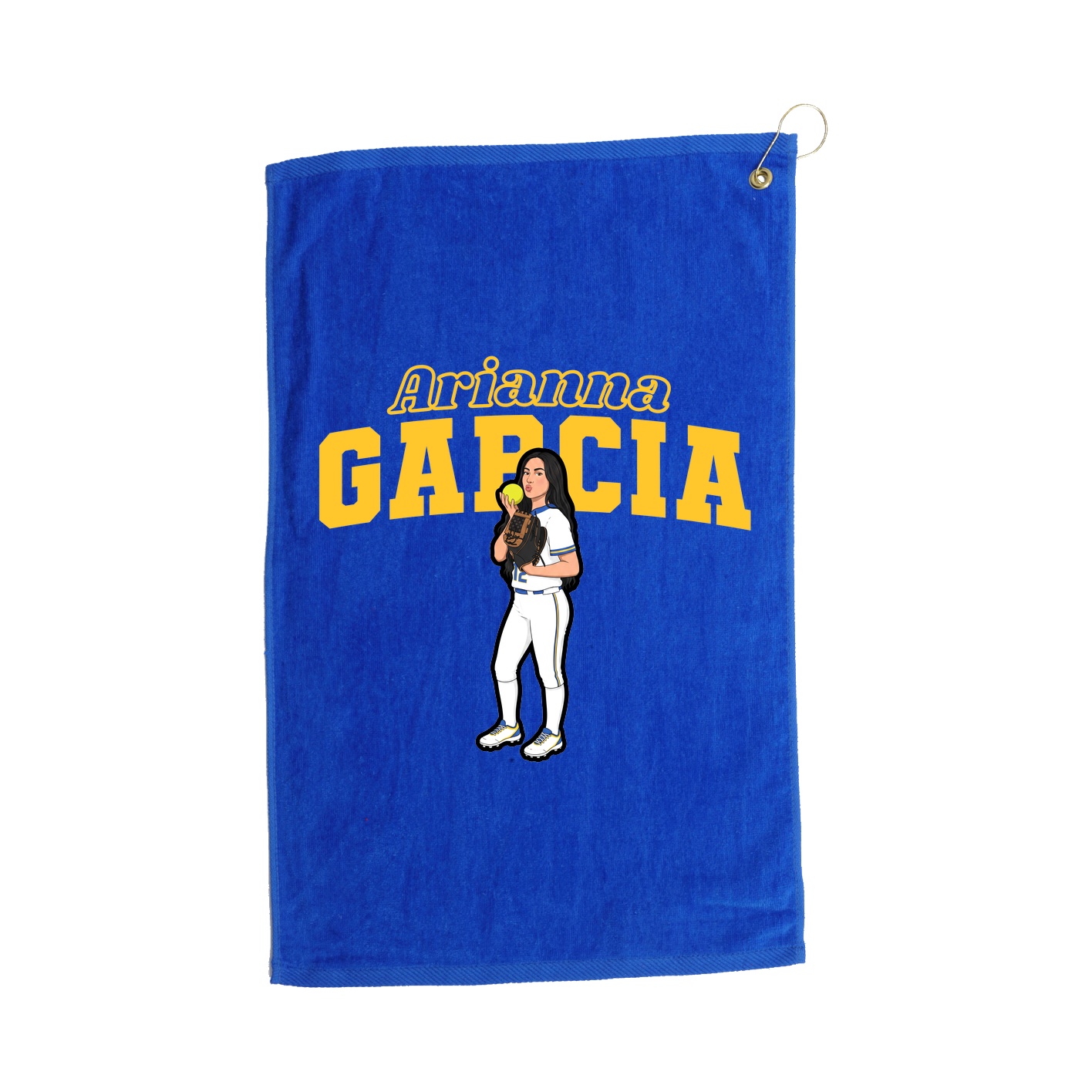 Golf Towel — Name Arch in Royal