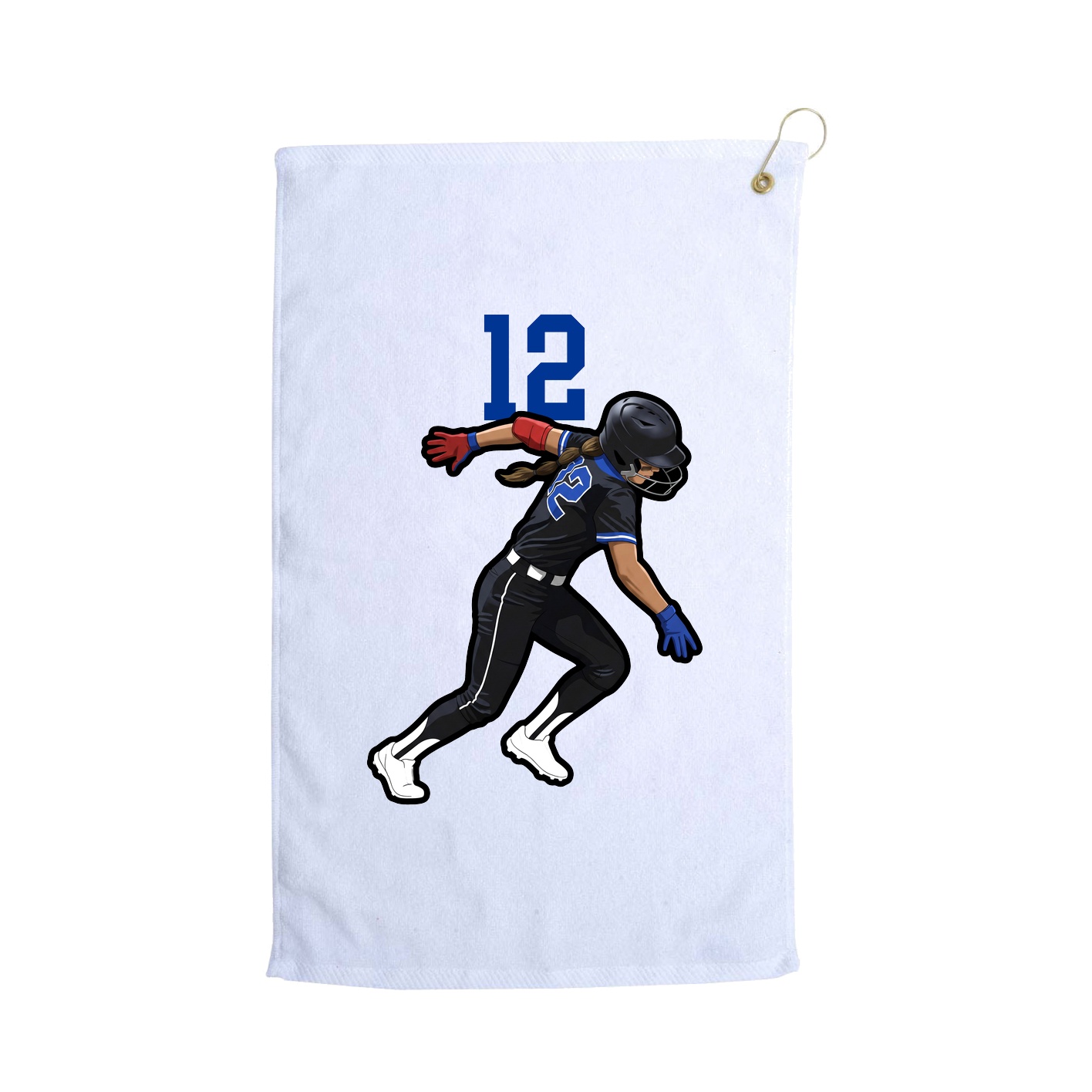 Golf Towel — Number Top in White